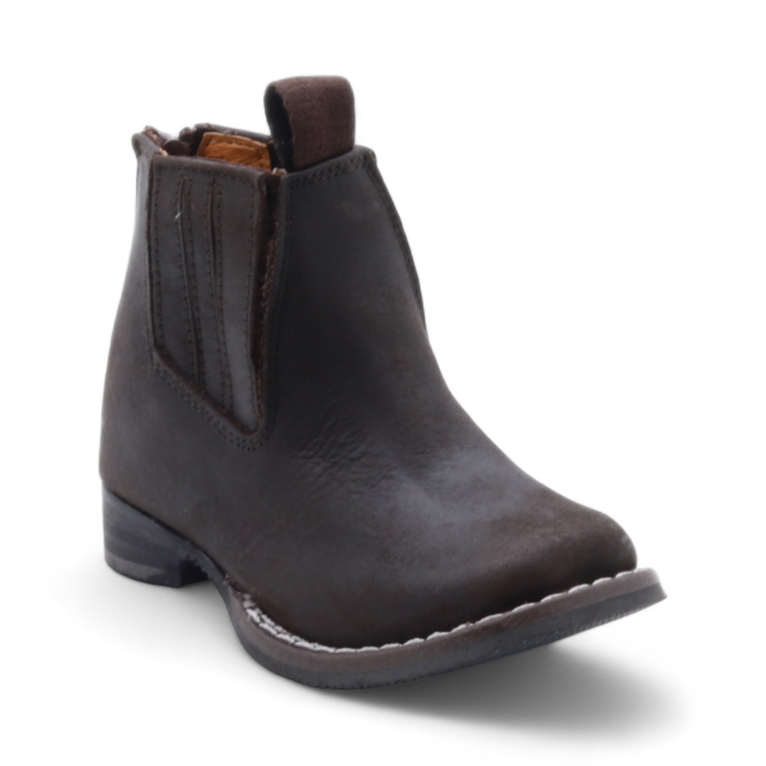 Evan Kids Dark Brown Leather Short Boots