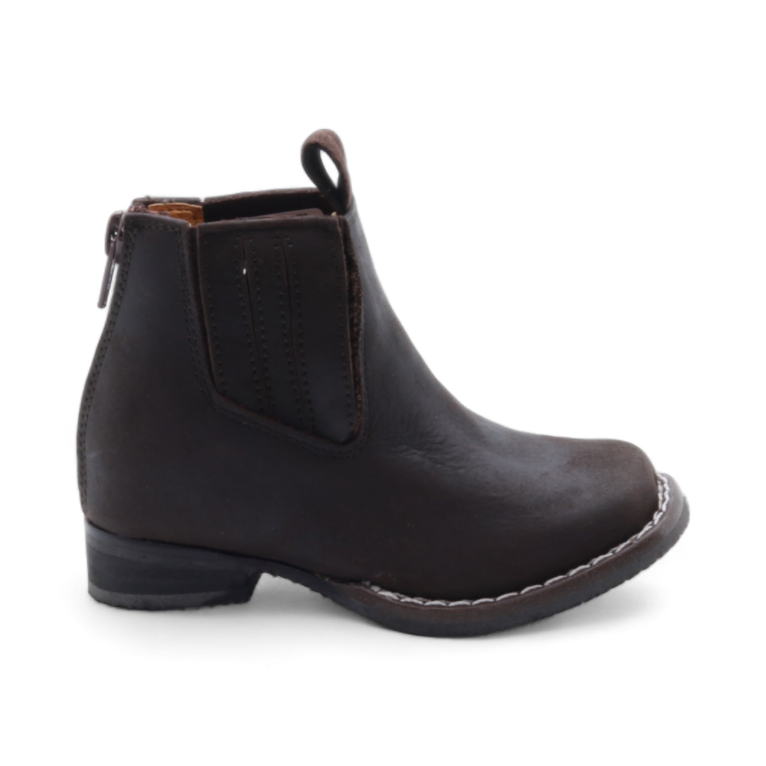 Evan Kids Dark Brown Leather Short Boots