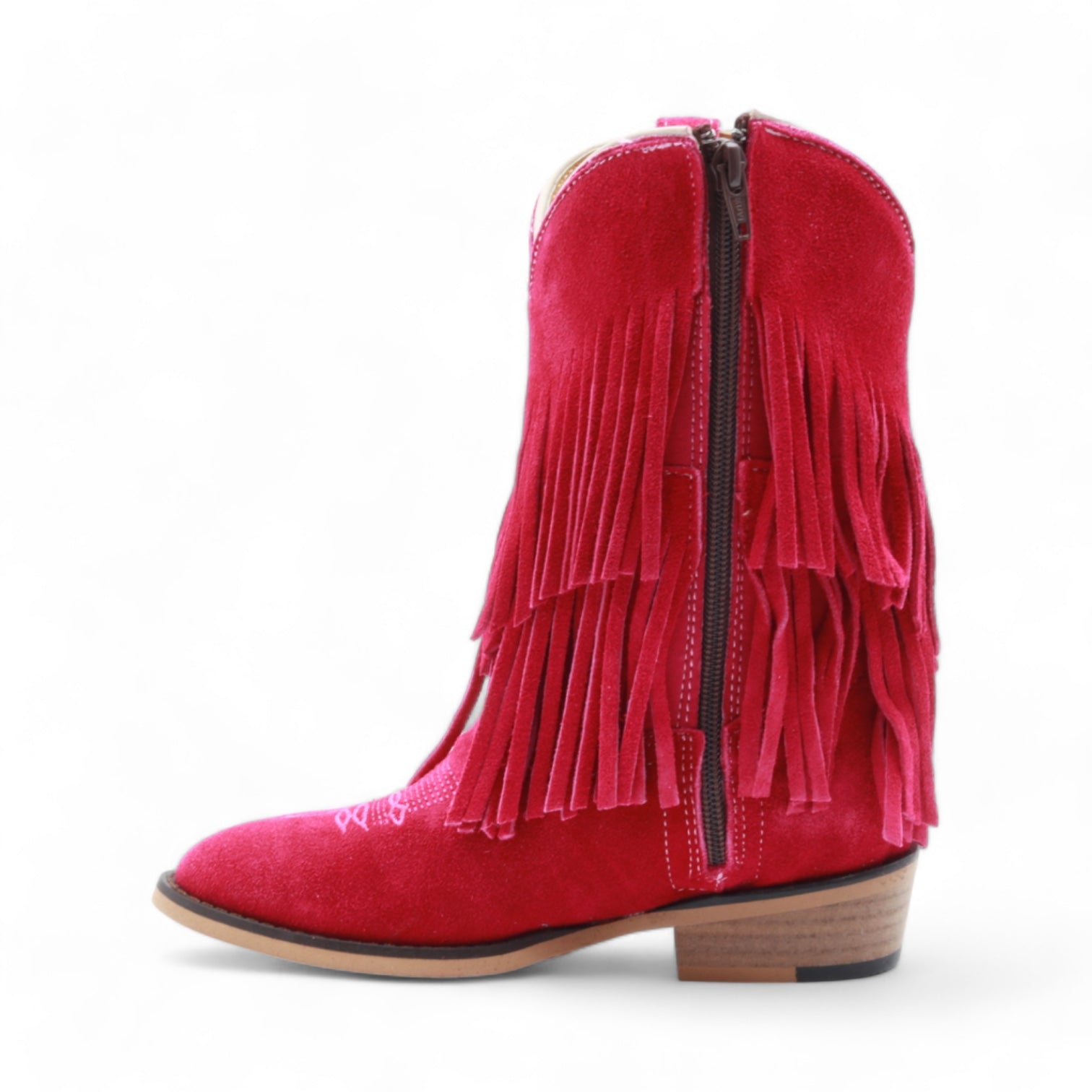 Ella Juniors Fuchsia Suede Leather Boots