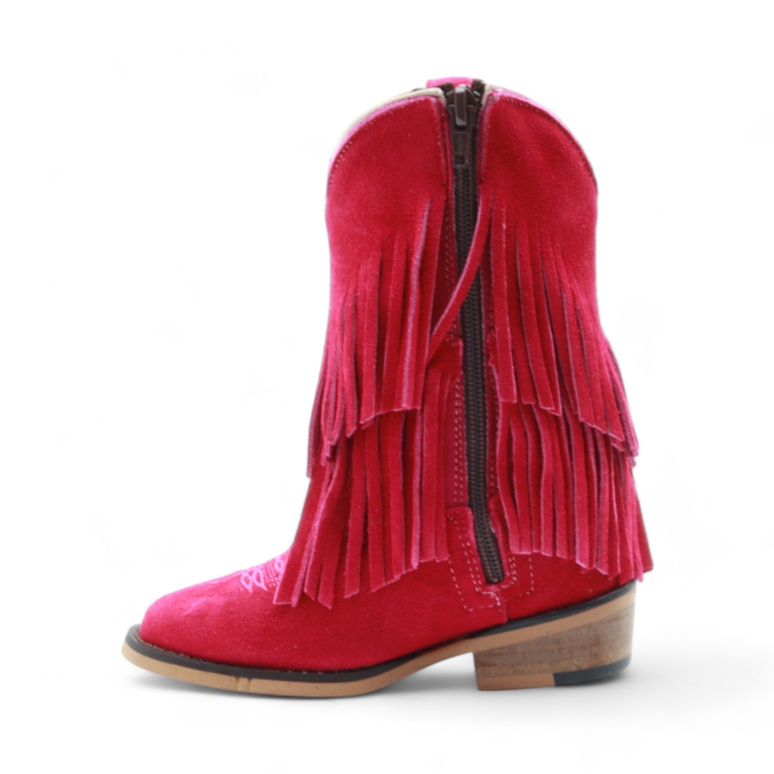 Ella Kids Fuchsia Suede Leather Boots