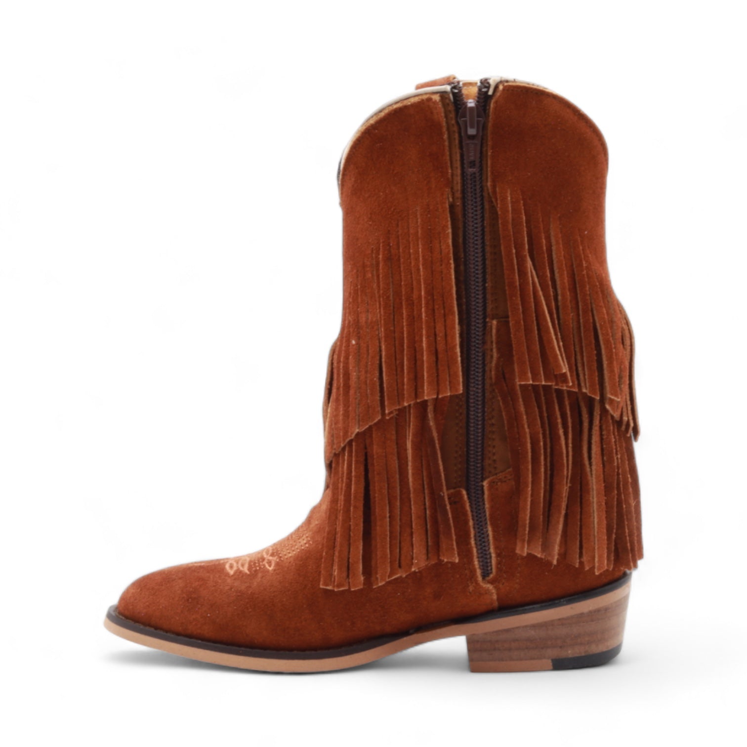 Ella Juniors Camel Suede Leather Boots