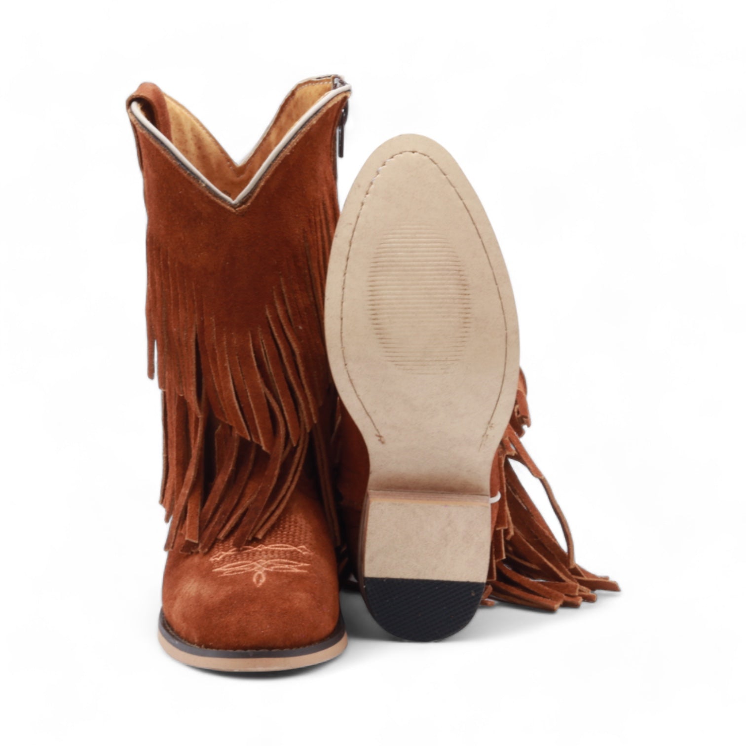 Ella Juniors Camel Suede Leather Boots