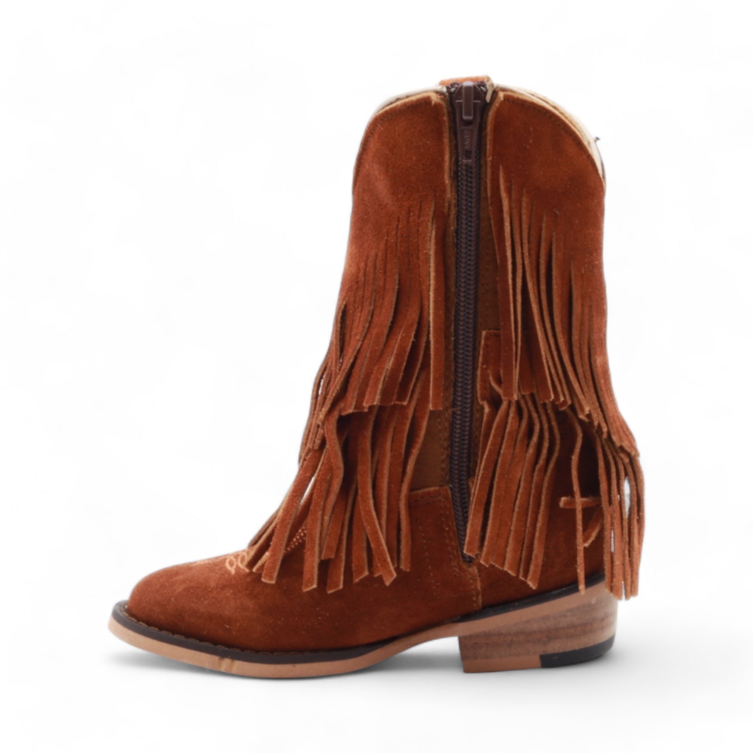 Ella Kids Camel Suede Leather Boots