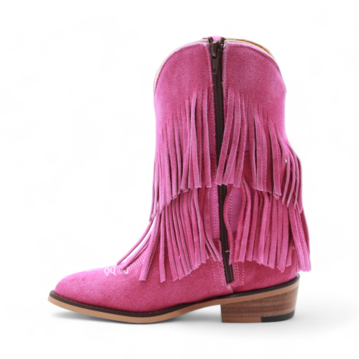 Ella Juniors Pink Suede Leather Boots