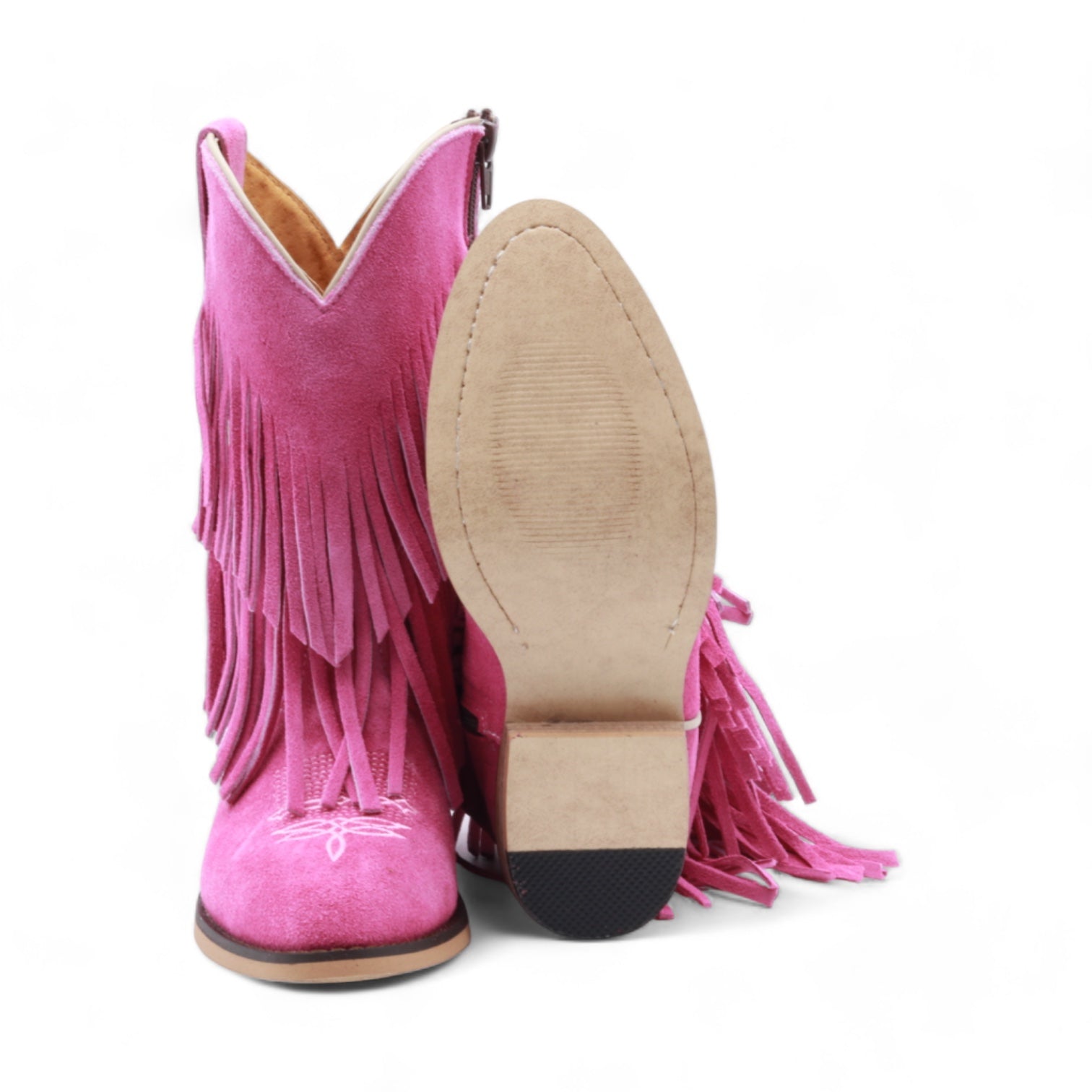 Ella Juniors Pink Suede Leather Boots