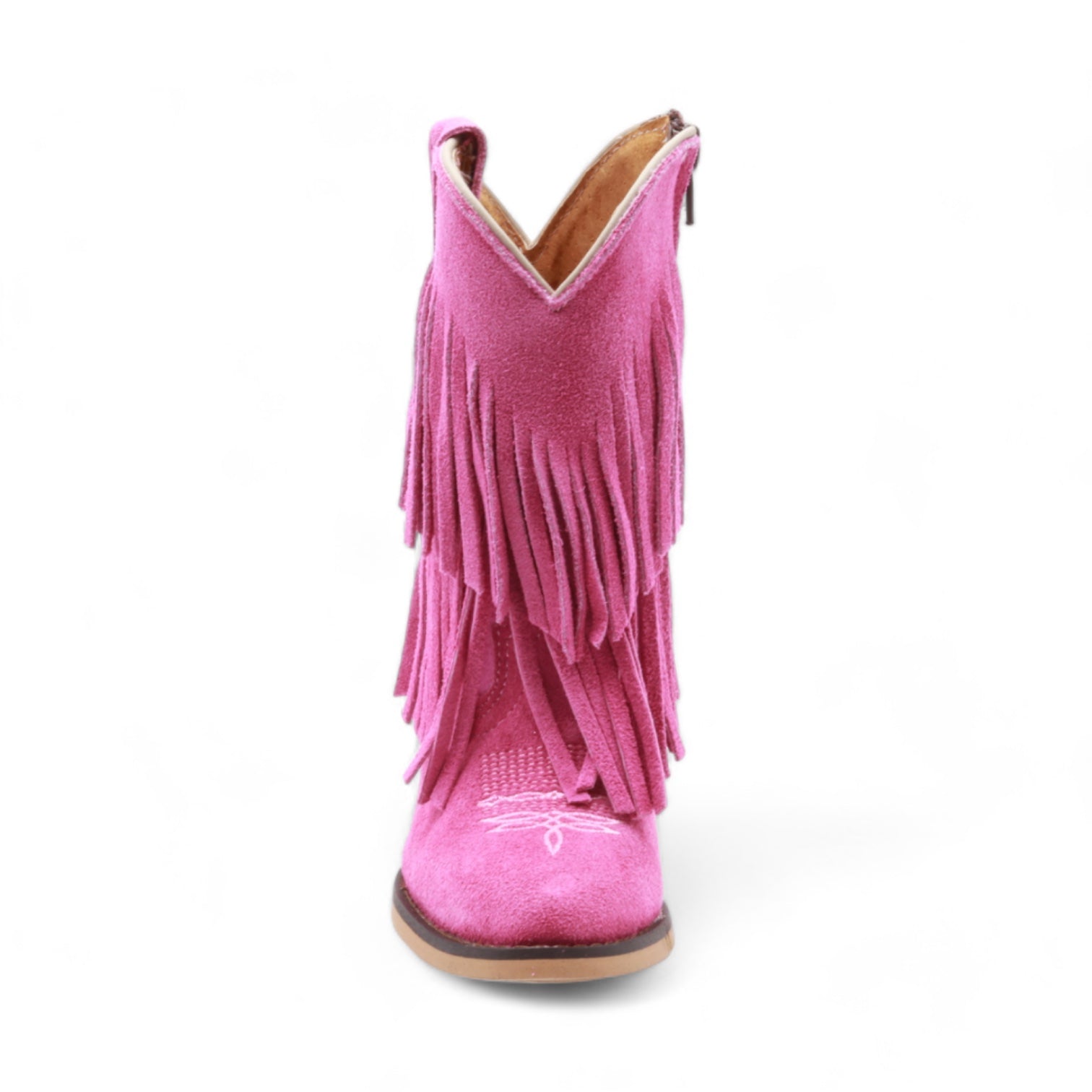 Ella Kids Pink Suede Leather Boots