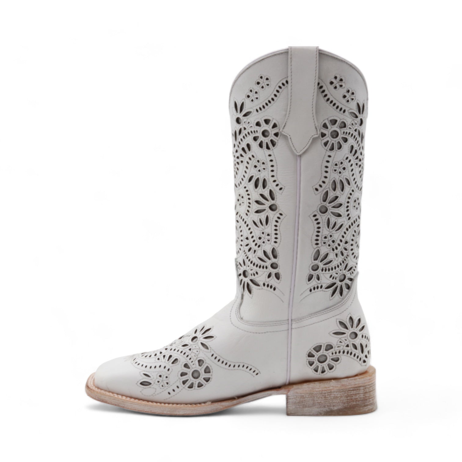 California Women's White Leather Boots