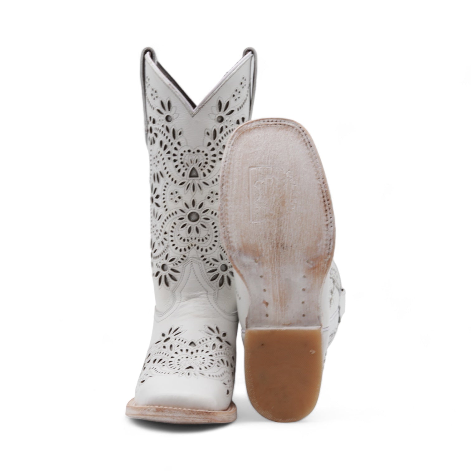 California Women's White Leather Boots