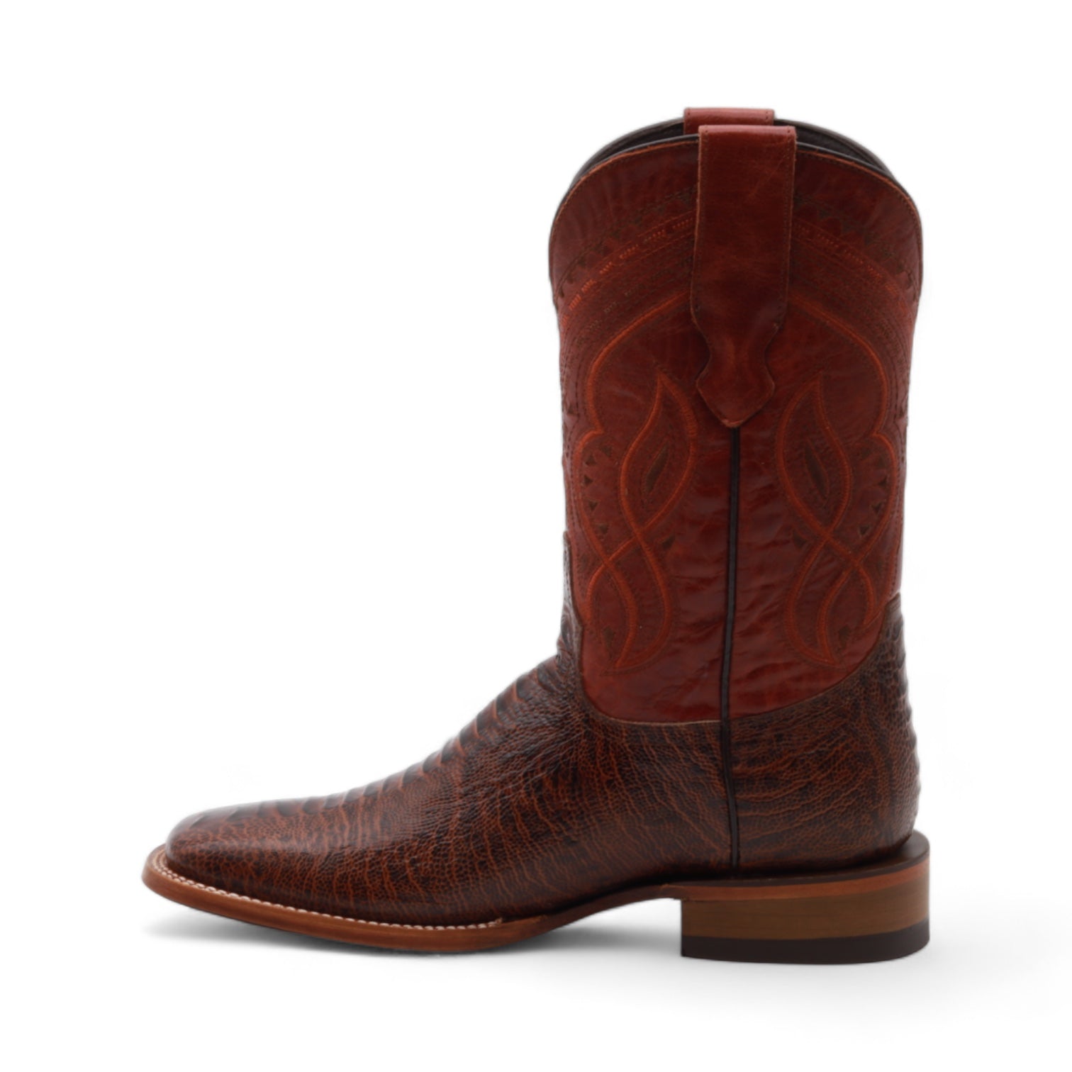 Oregon Men's Shedron Ostrich Leg Print Leather Boots