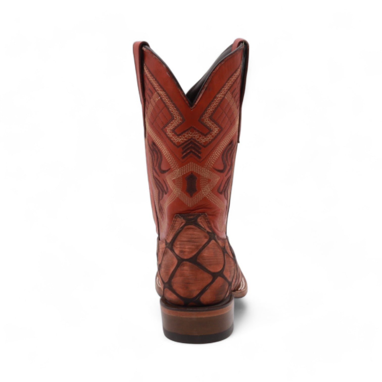 Kansas Men's Shedron Pirarucu Print Leather Boots