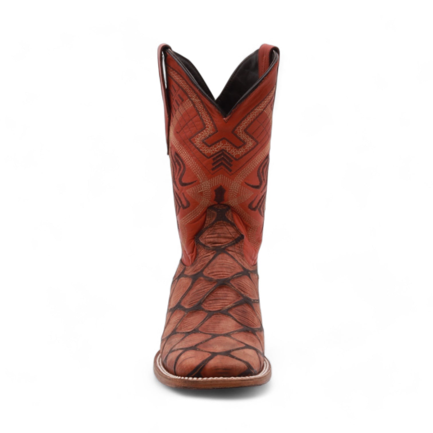 Kansas Men's Shedron Pirarucu Print Leather Boots