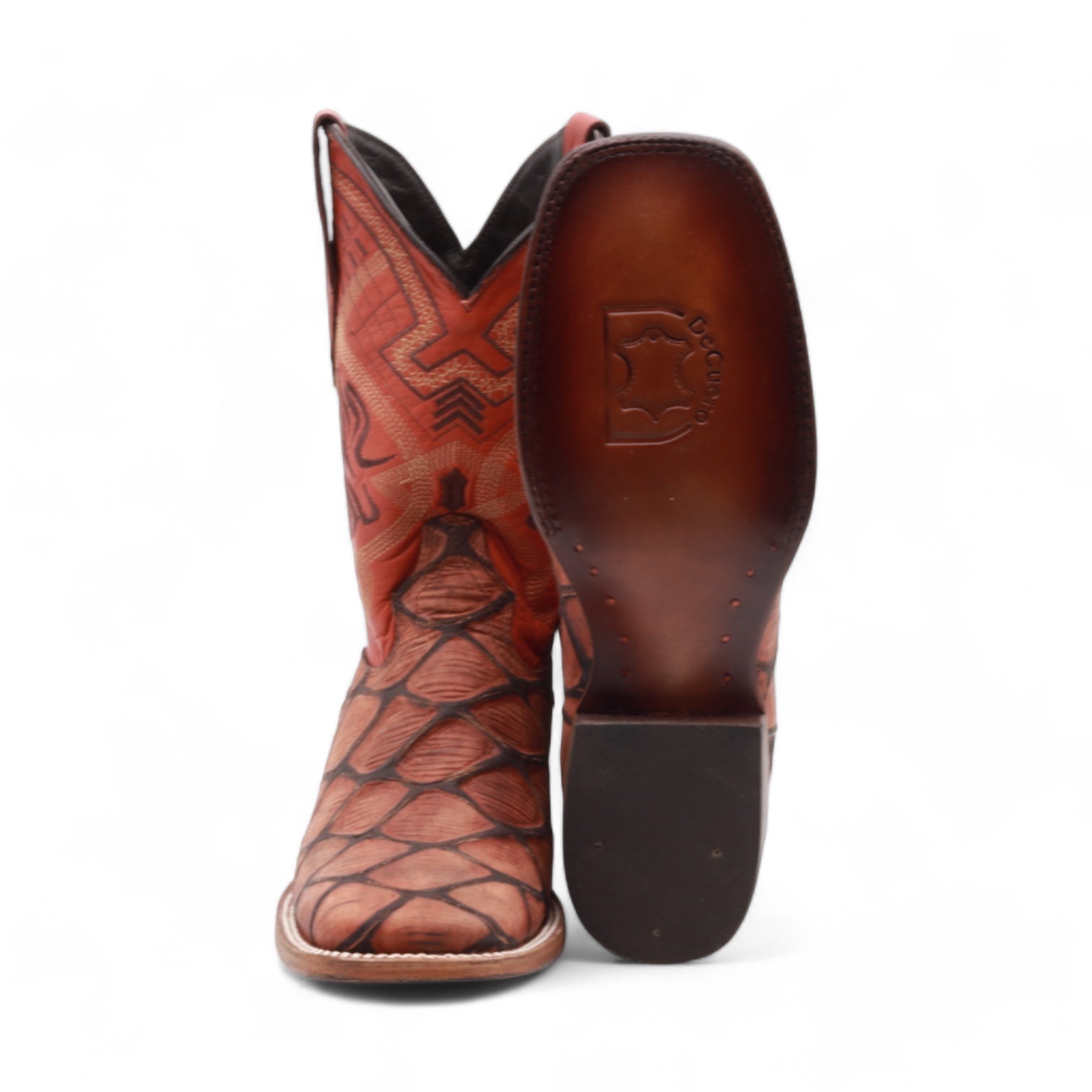 Kansas Men's Shedron Pirarucu Print Leather Boots