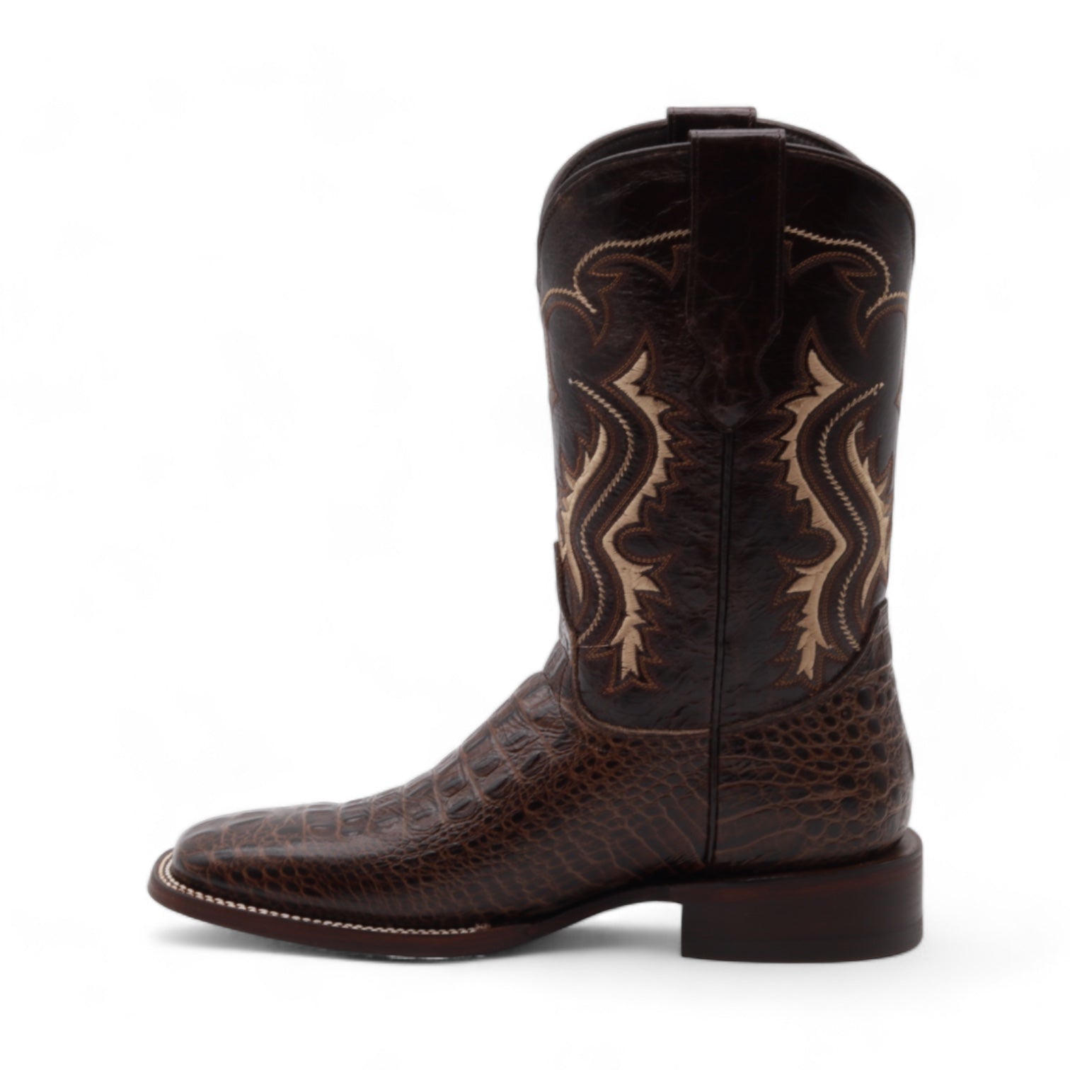 Illinois Men's Brown Crocodile Print Leather Boots