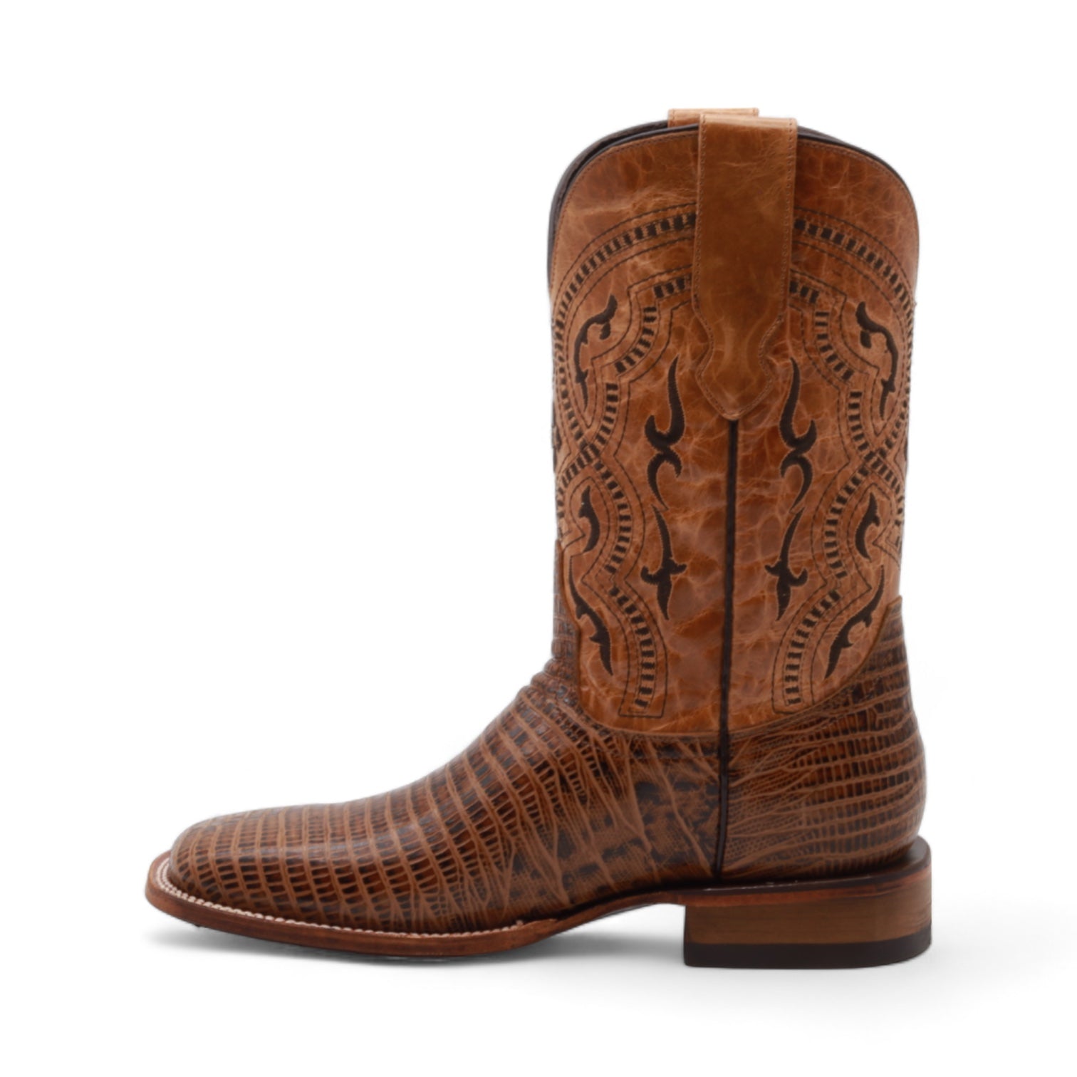 Minnesota Men's Camel Lizard Print Leather Boots