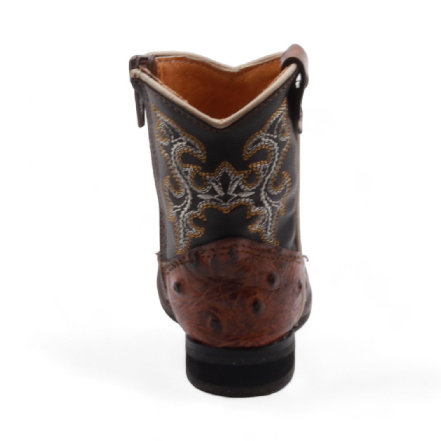 Cedric Baby's Shedron Ostrich Print Leather Boots