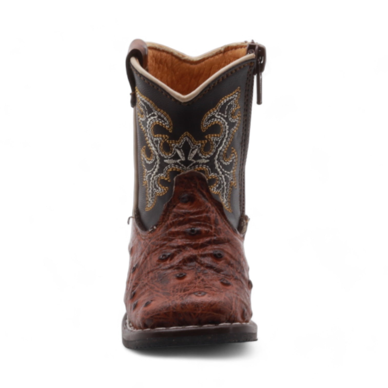 Cedric Baby's Shedron Ostrich Print Leather Boots