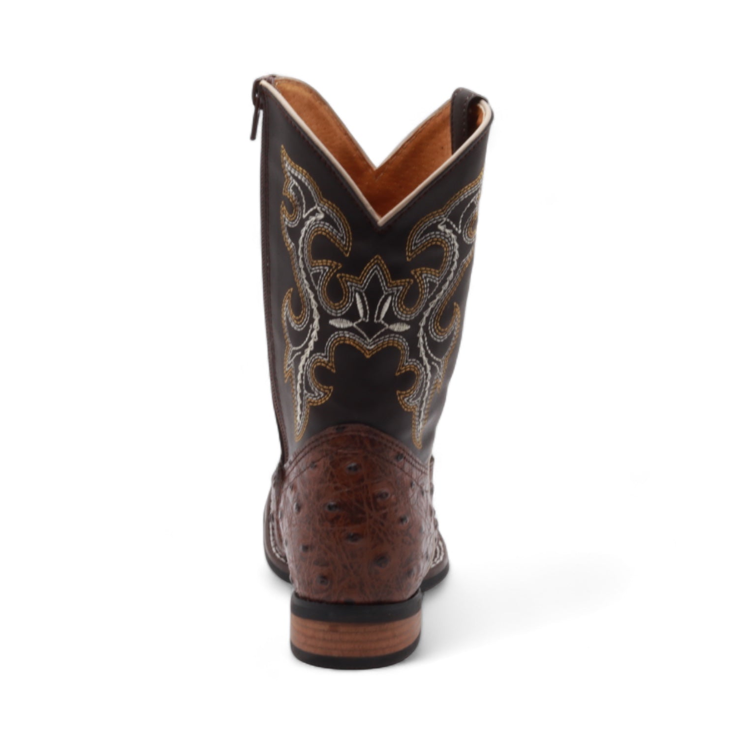 Cedric Juniors Shedron Ostrich Print Leather Boots