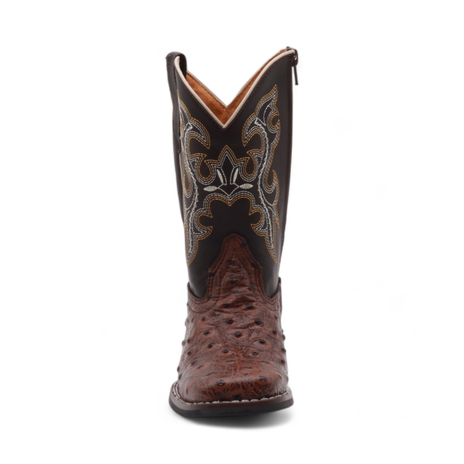 Cedric Juniors Shedron Ostrich Print Leather Boots