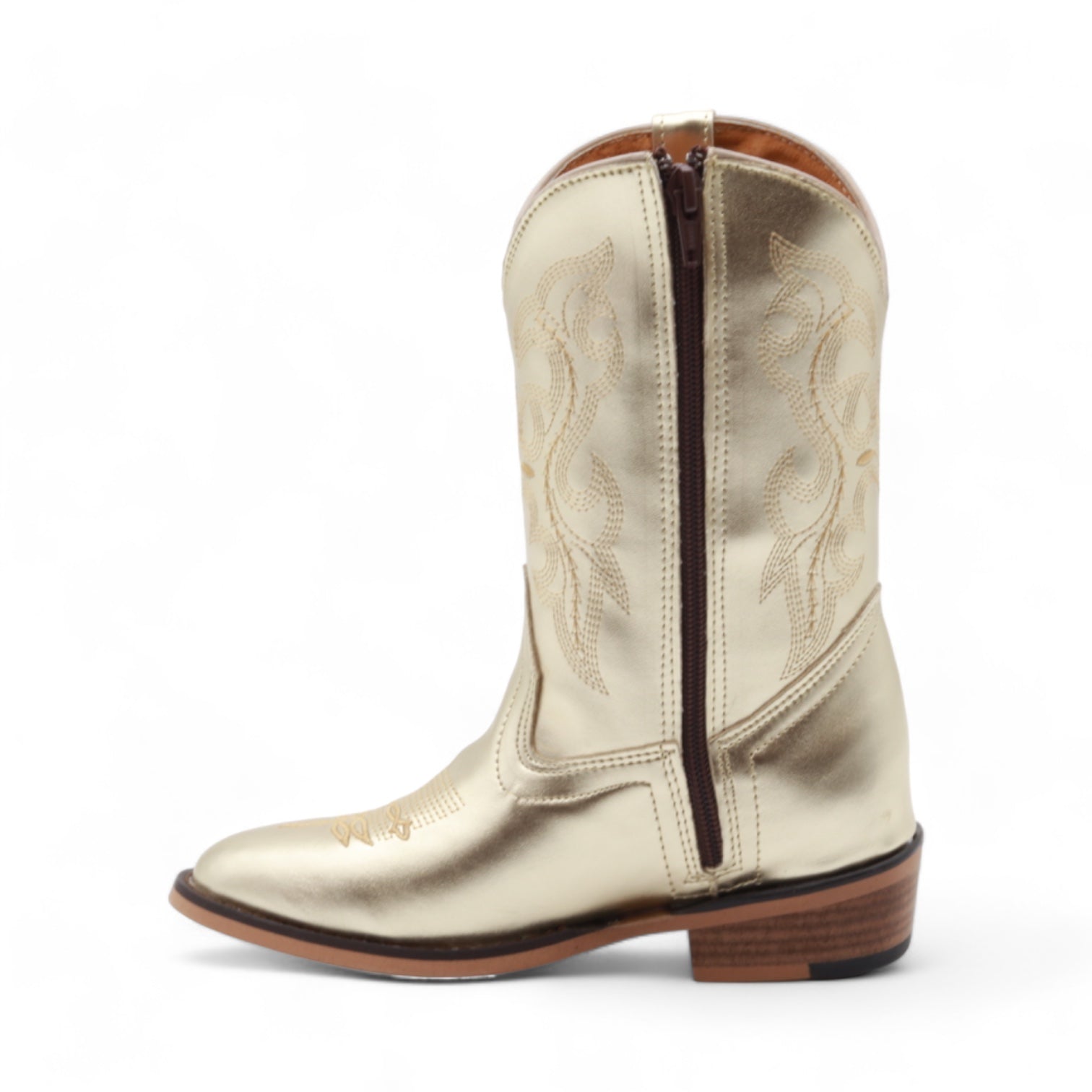 Sadie Juniors Gold Leather Boots