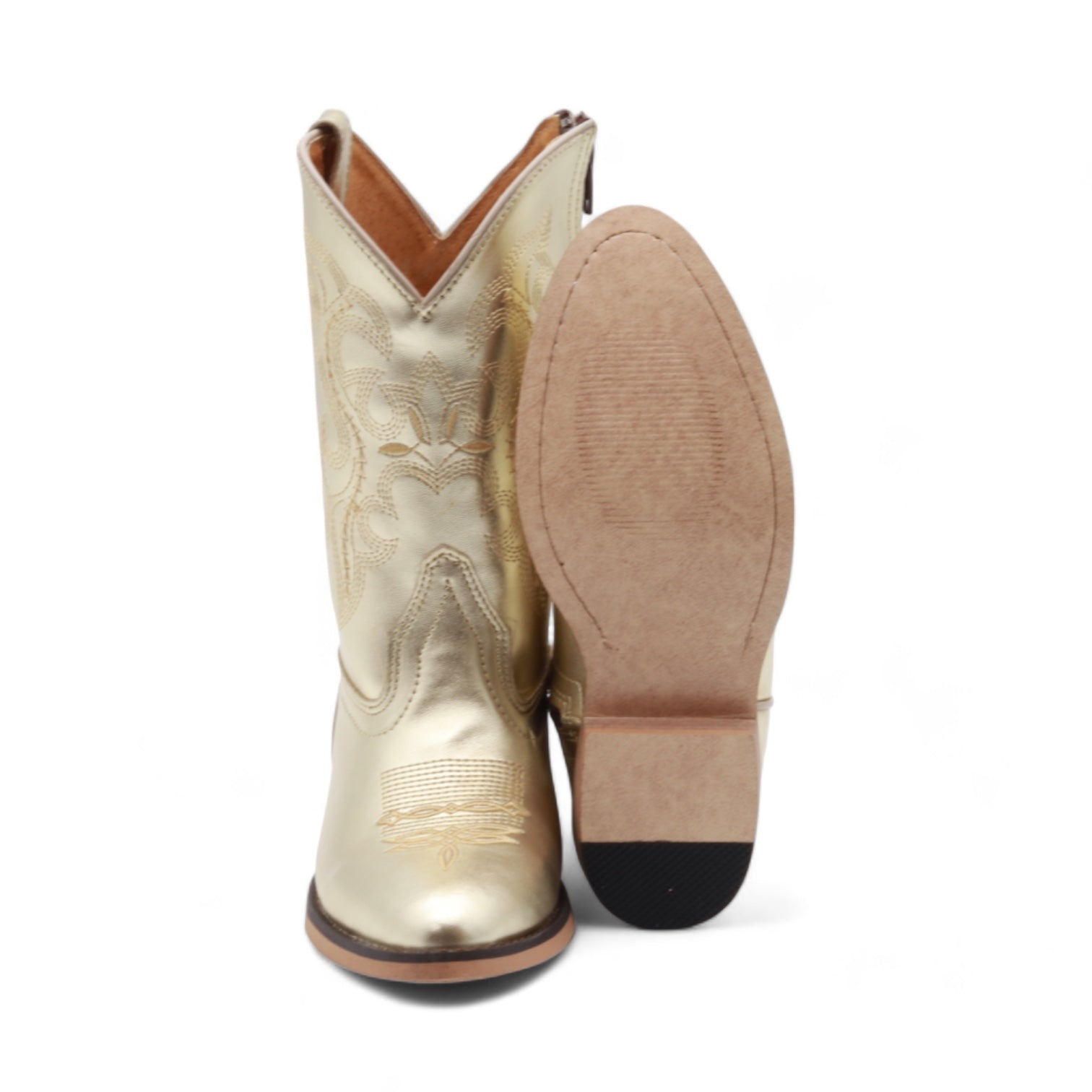 Sadie Juniors Gold Leather Boots