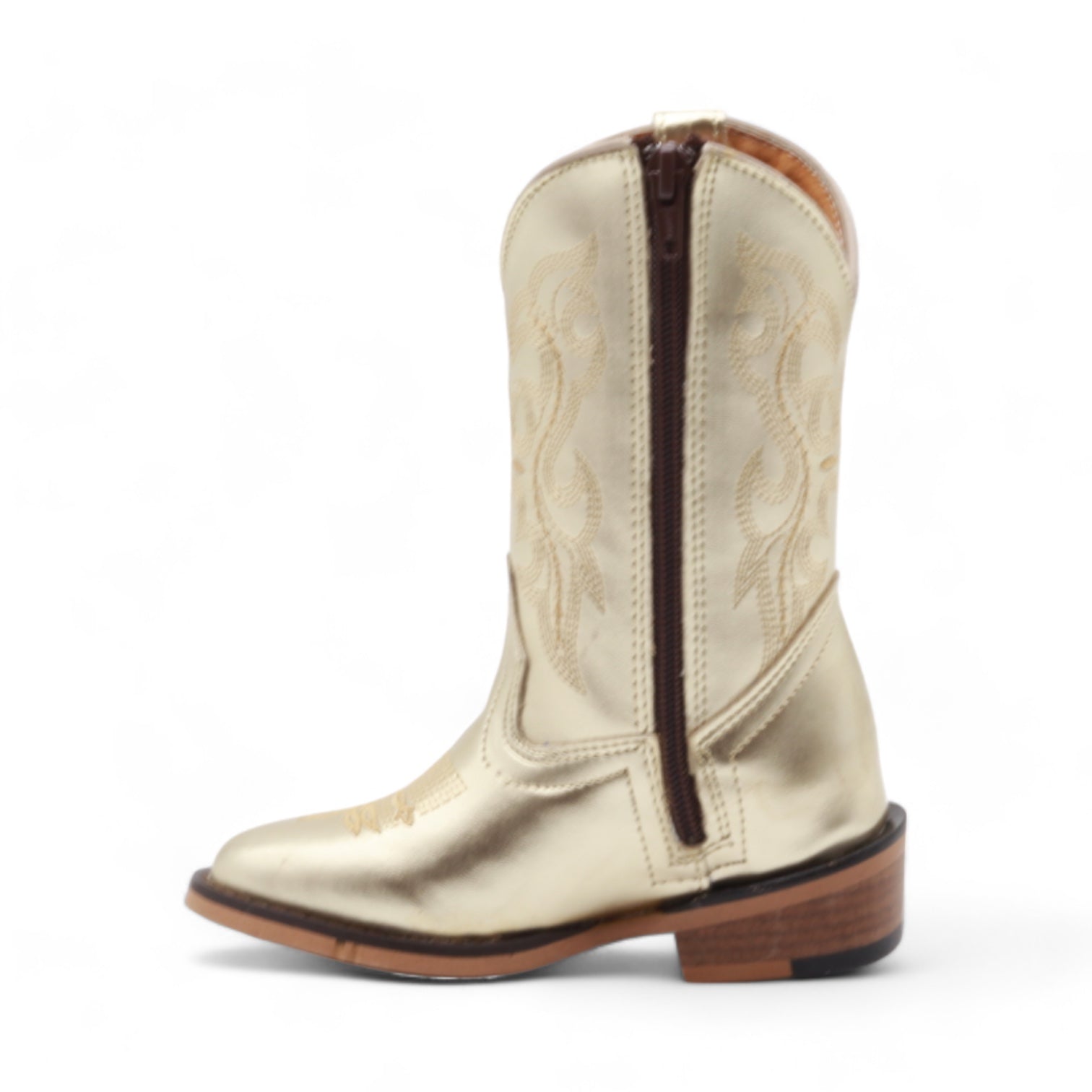 Sadie Kids Gold Leather Boots