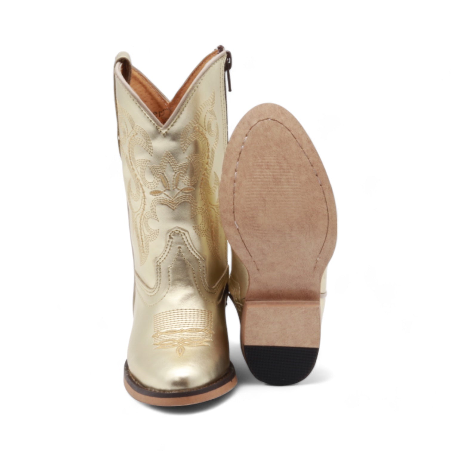 Sadie Kids Gold Leather Boots