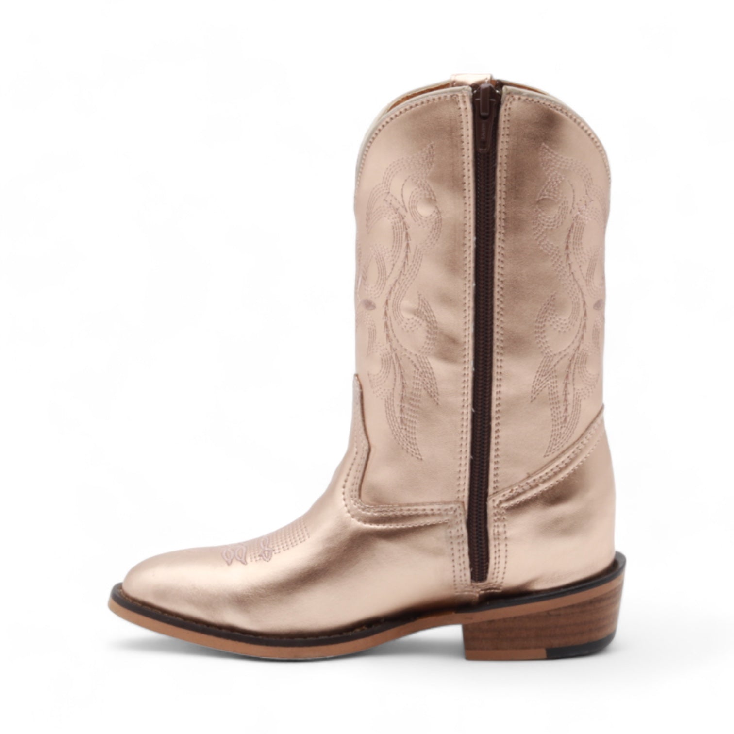 Sadie Juniors Rose Gold Leather Boots