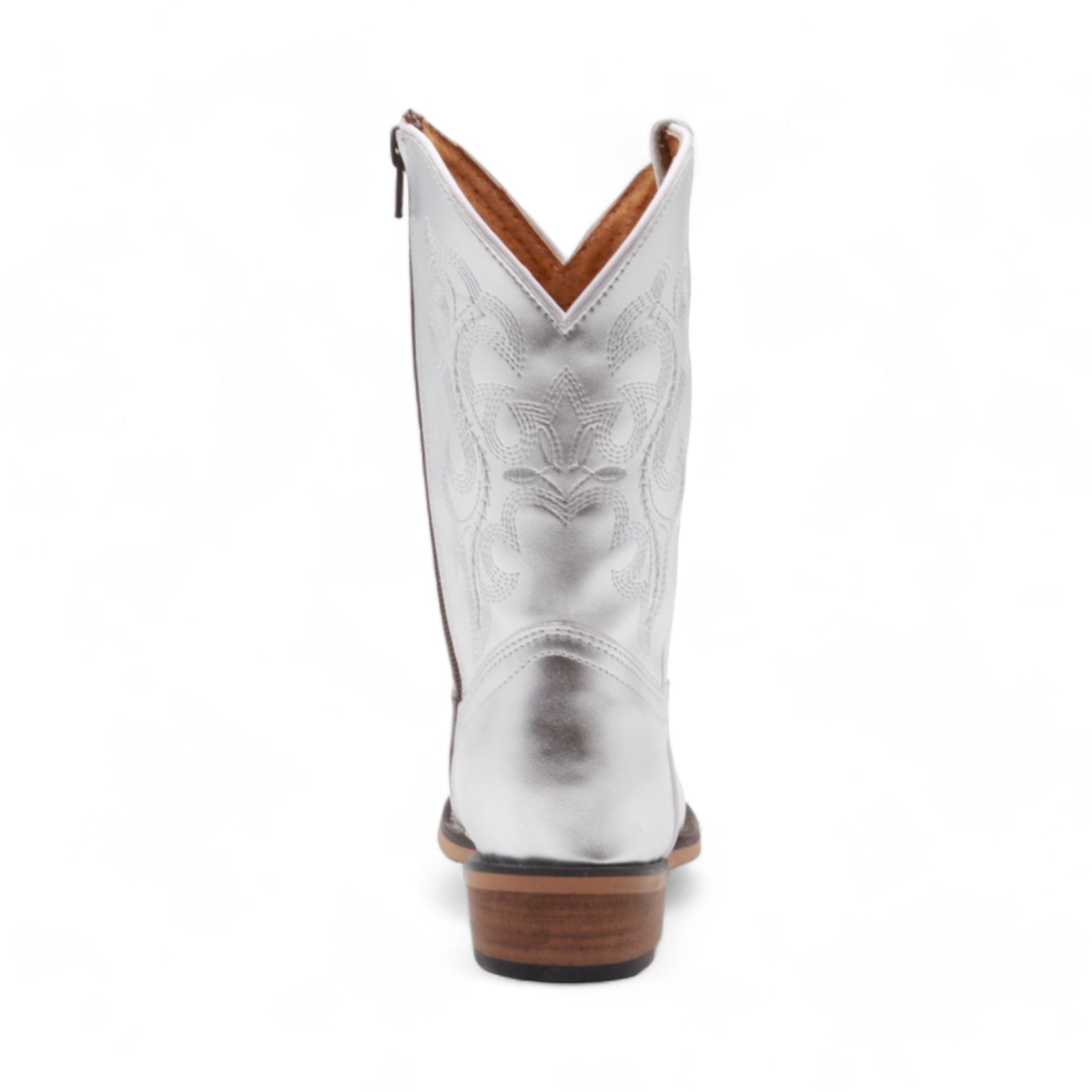 Sadie Juniors Silver Leather Boots