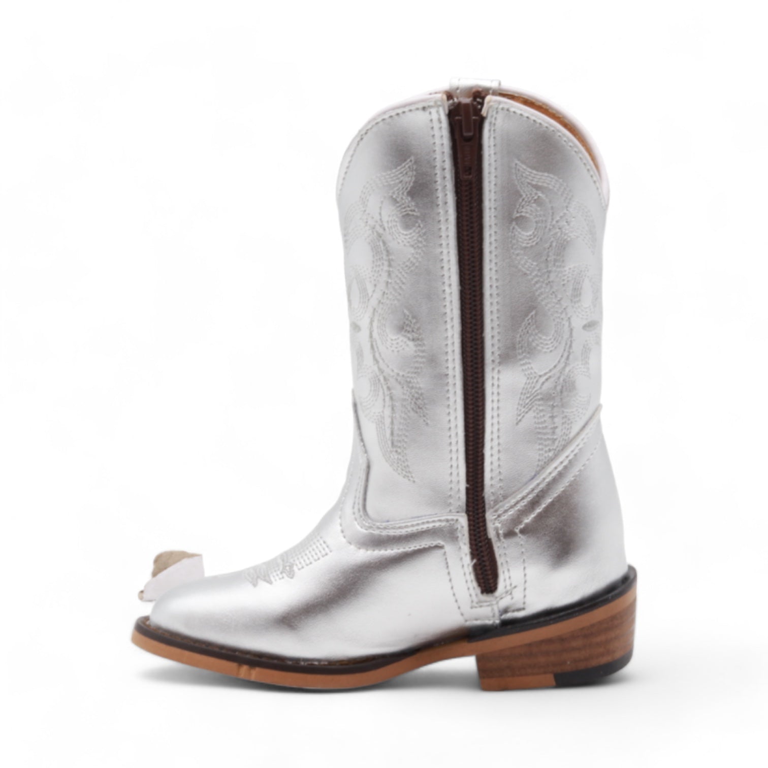 Sadie Kids Silver Leather Boots