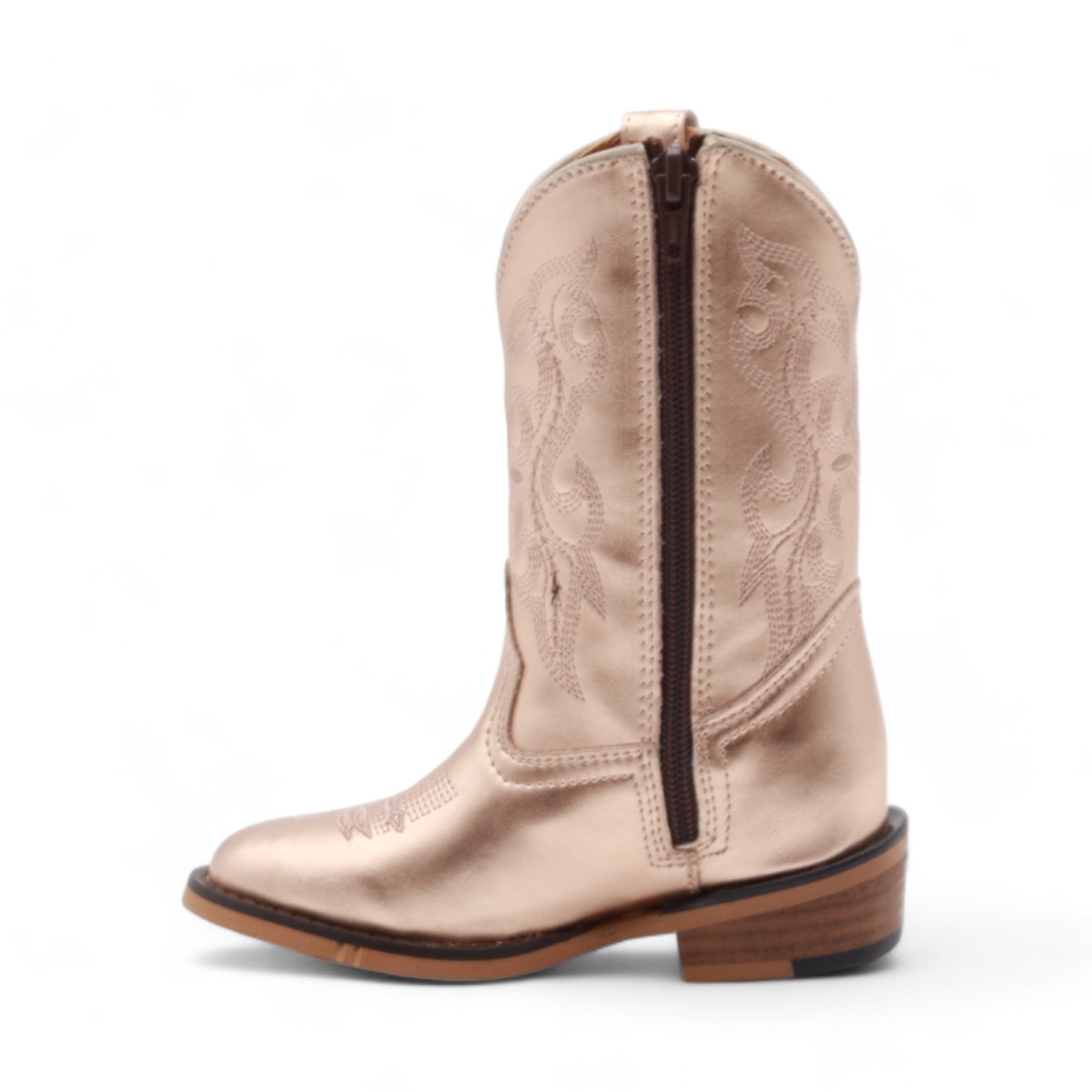 Sadie Kids Rose Gold Leather Boots