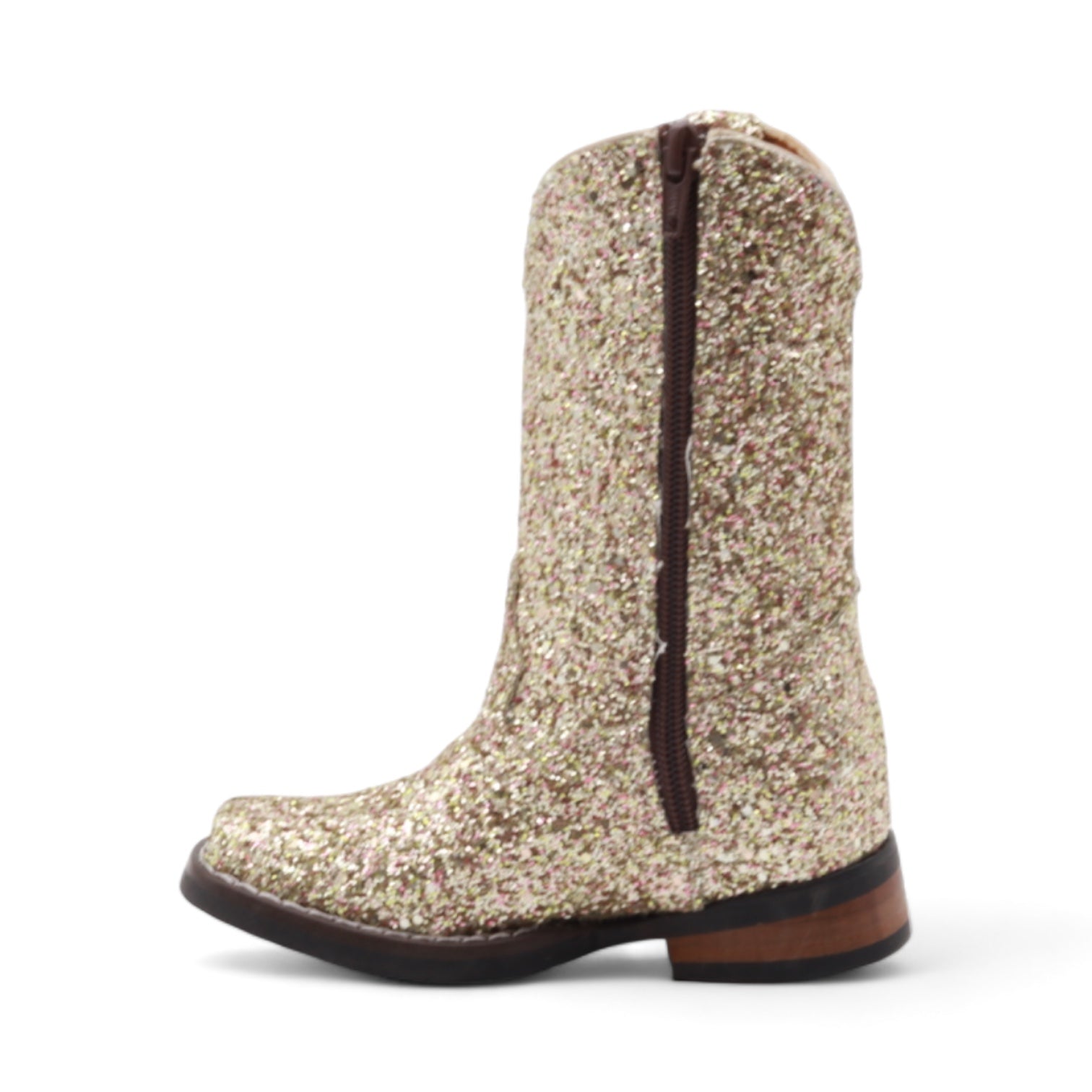 Annie Kids Gold Glitter Leather Boots