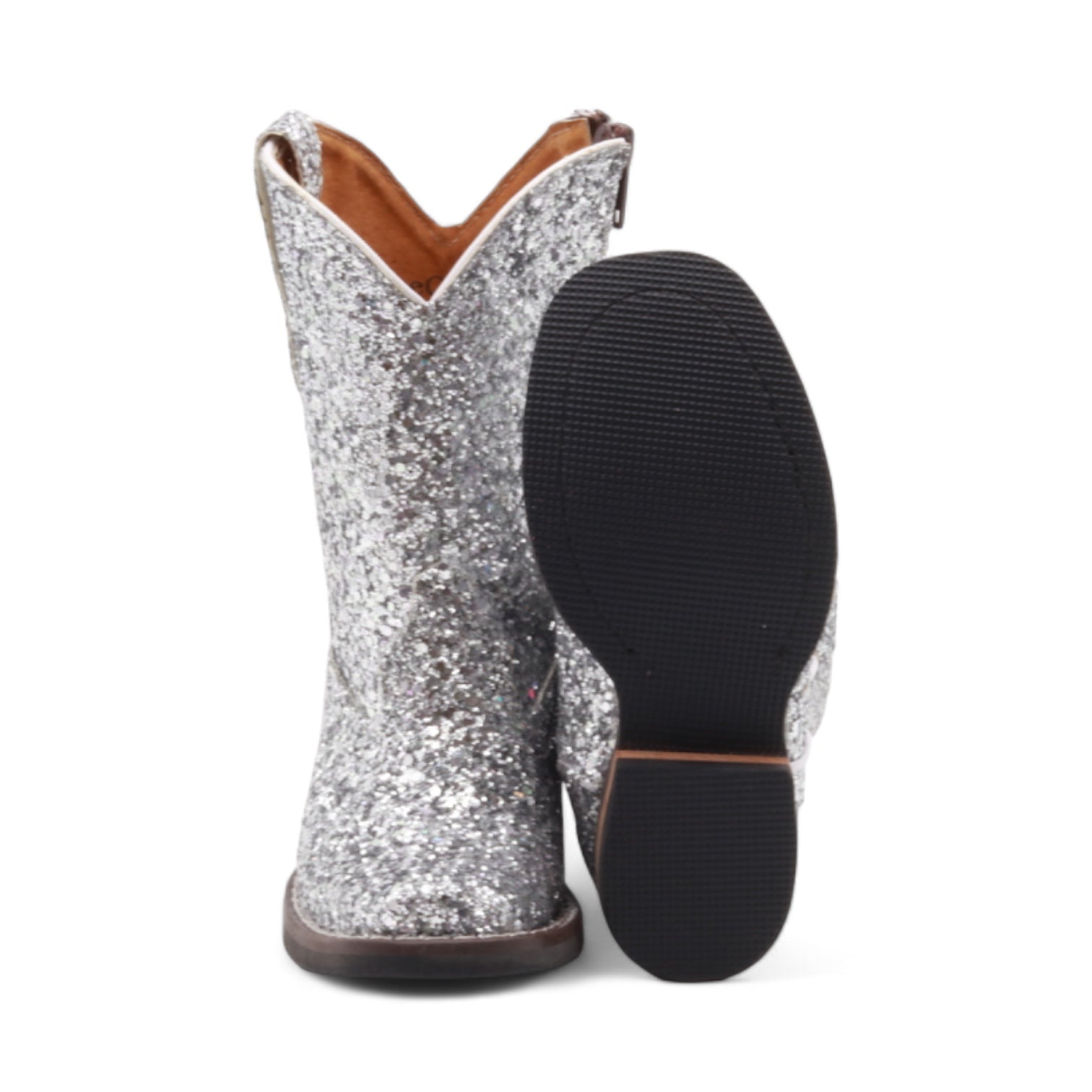 Annie Kids Silver Glitter Leather Boots