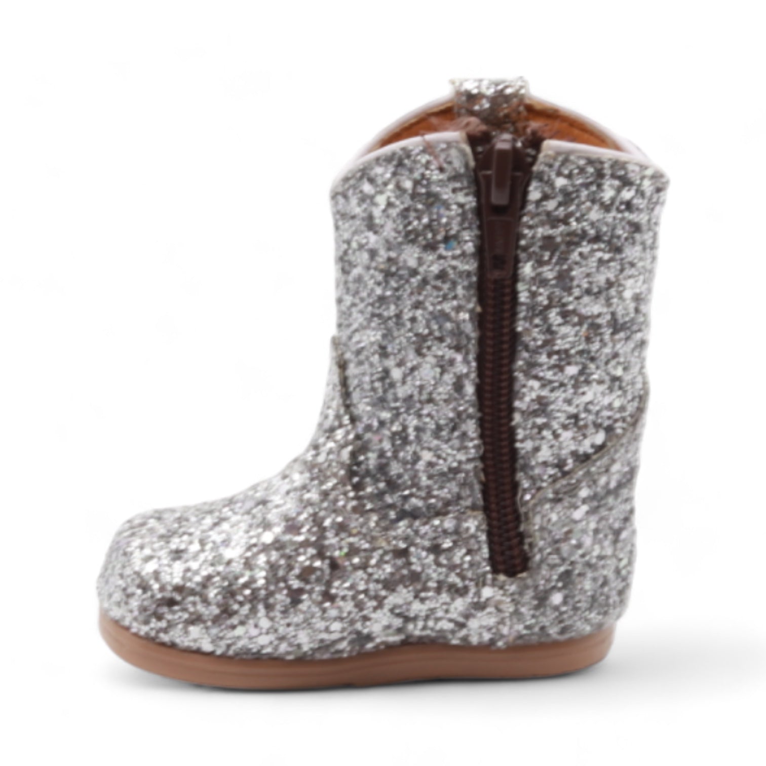 Annie Baby's Silver Glitter Leather Boots