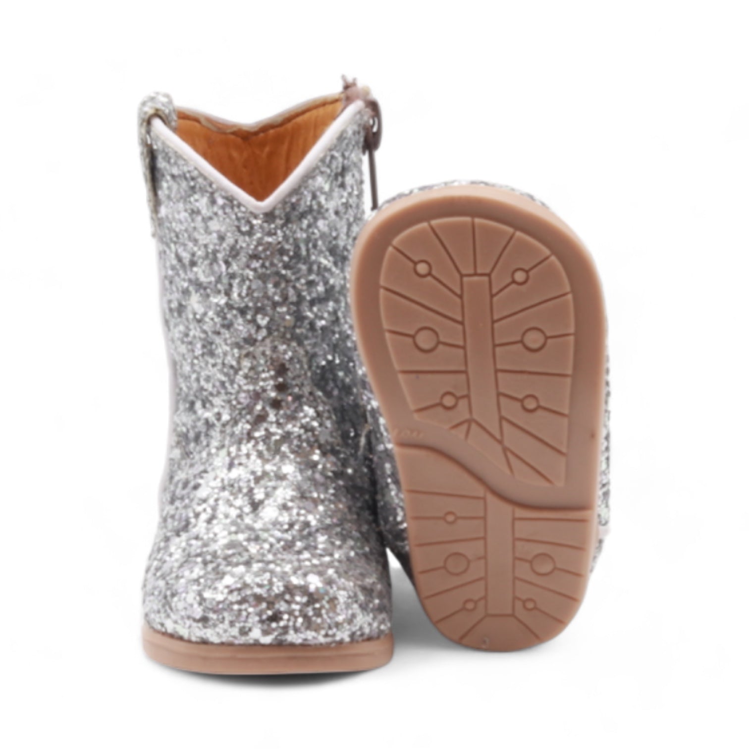 Annie Baby's Silver Glitter Leather Boots