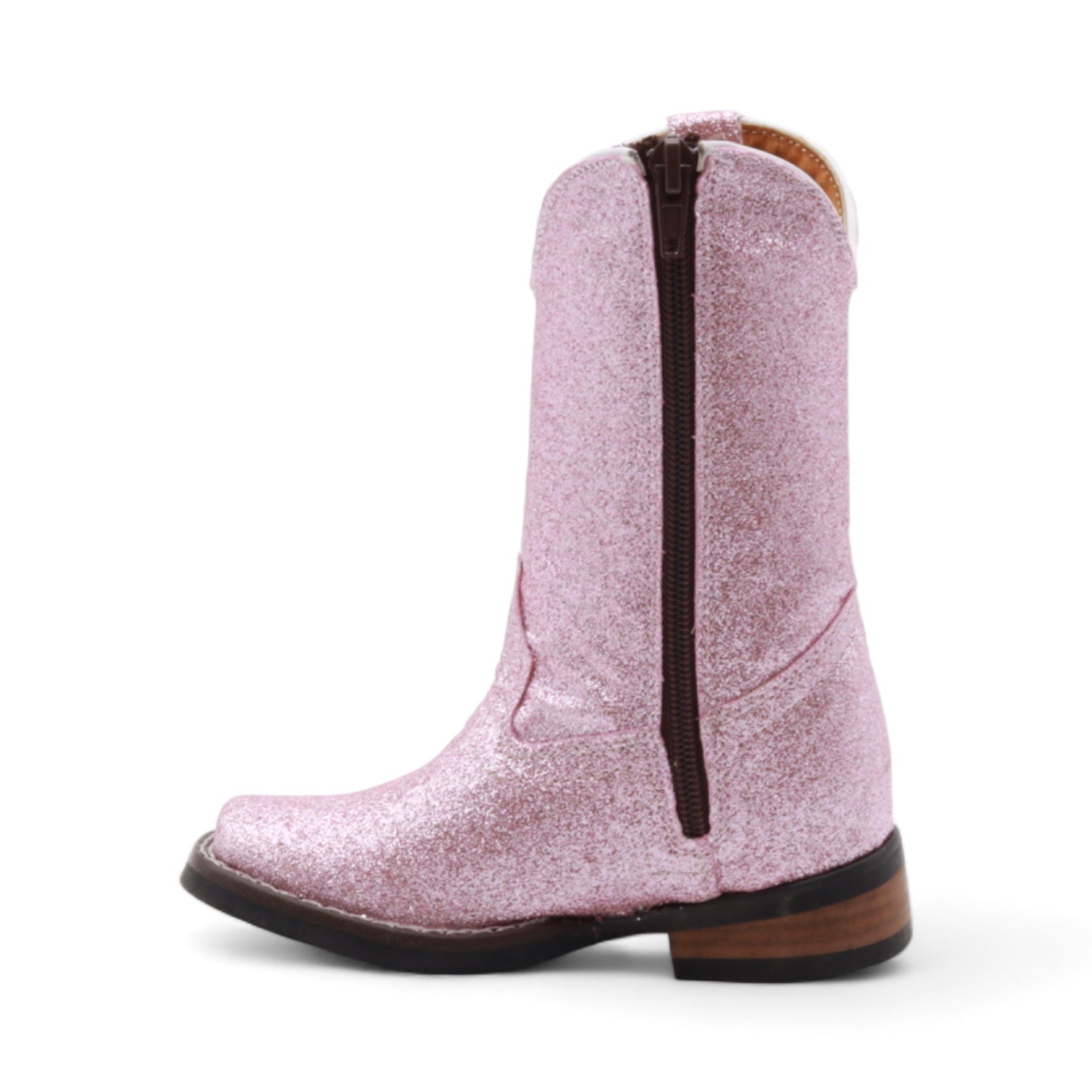 Annie Kids Pink Glitter Leather Boots