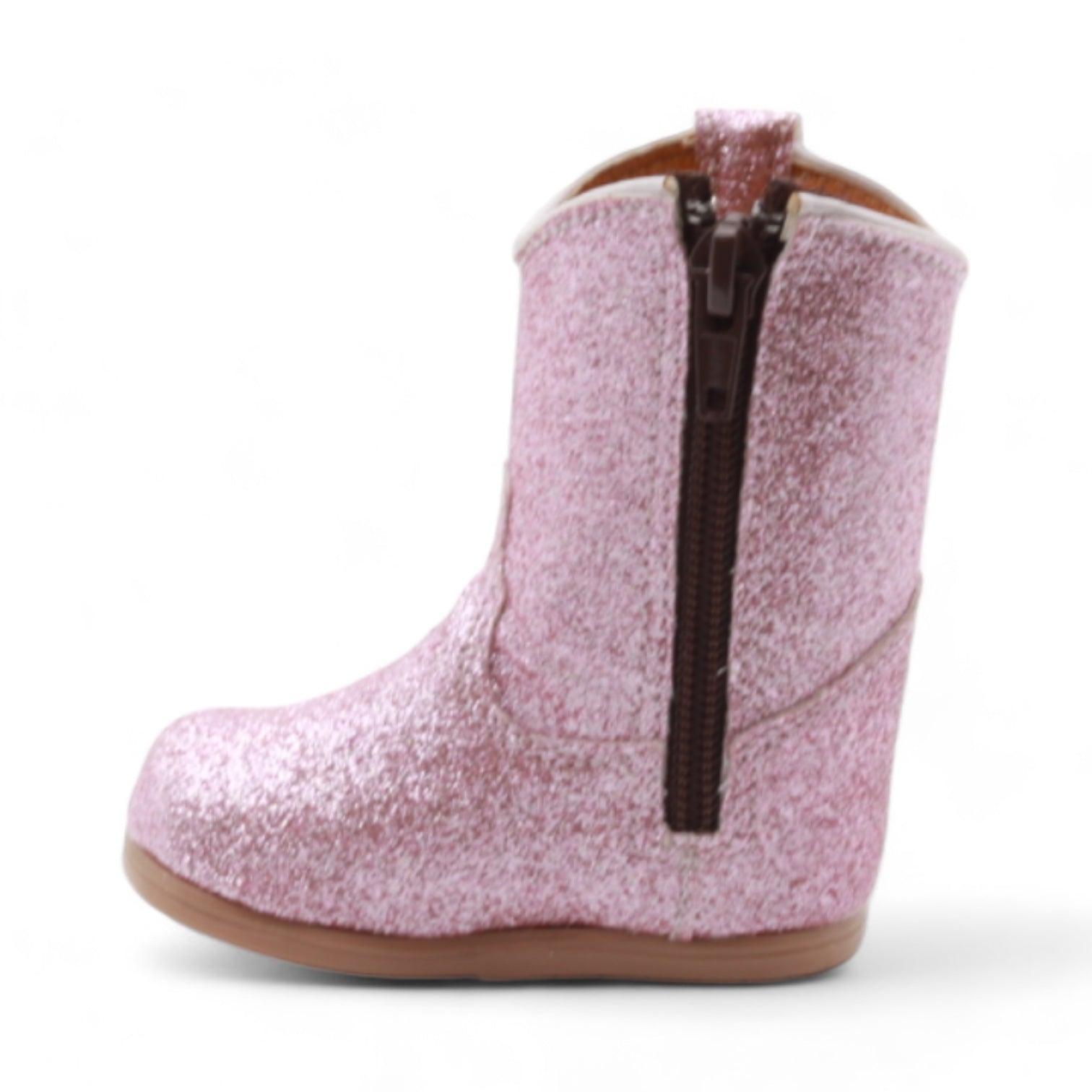 Annie Baby's Pink Glitter Leather Boots