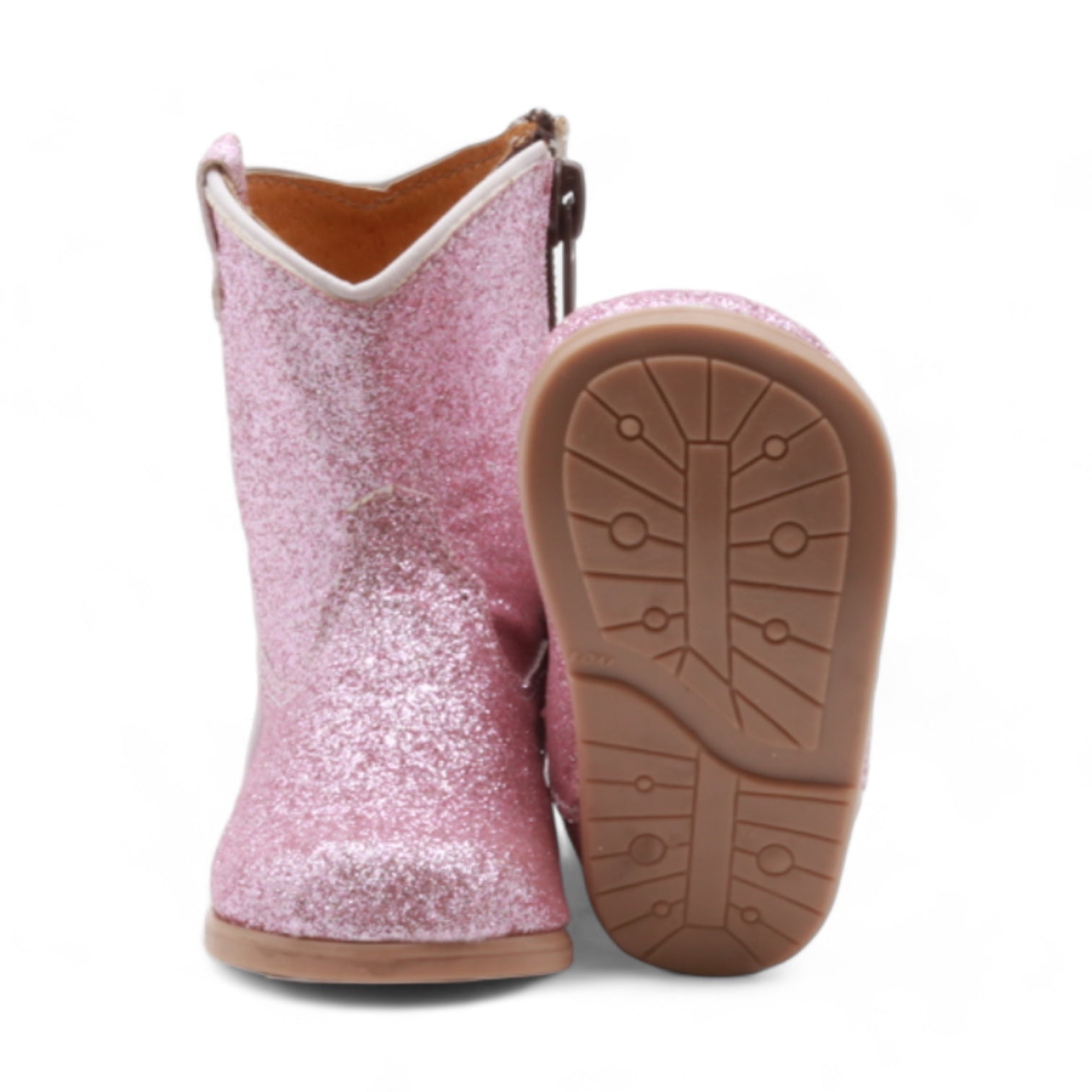 Annie Baby's Pink Glitter Leather Boots