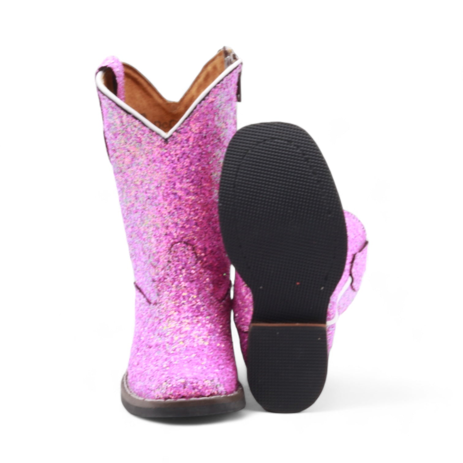 Annie Kids Fuchsia Glitter Leather Boots