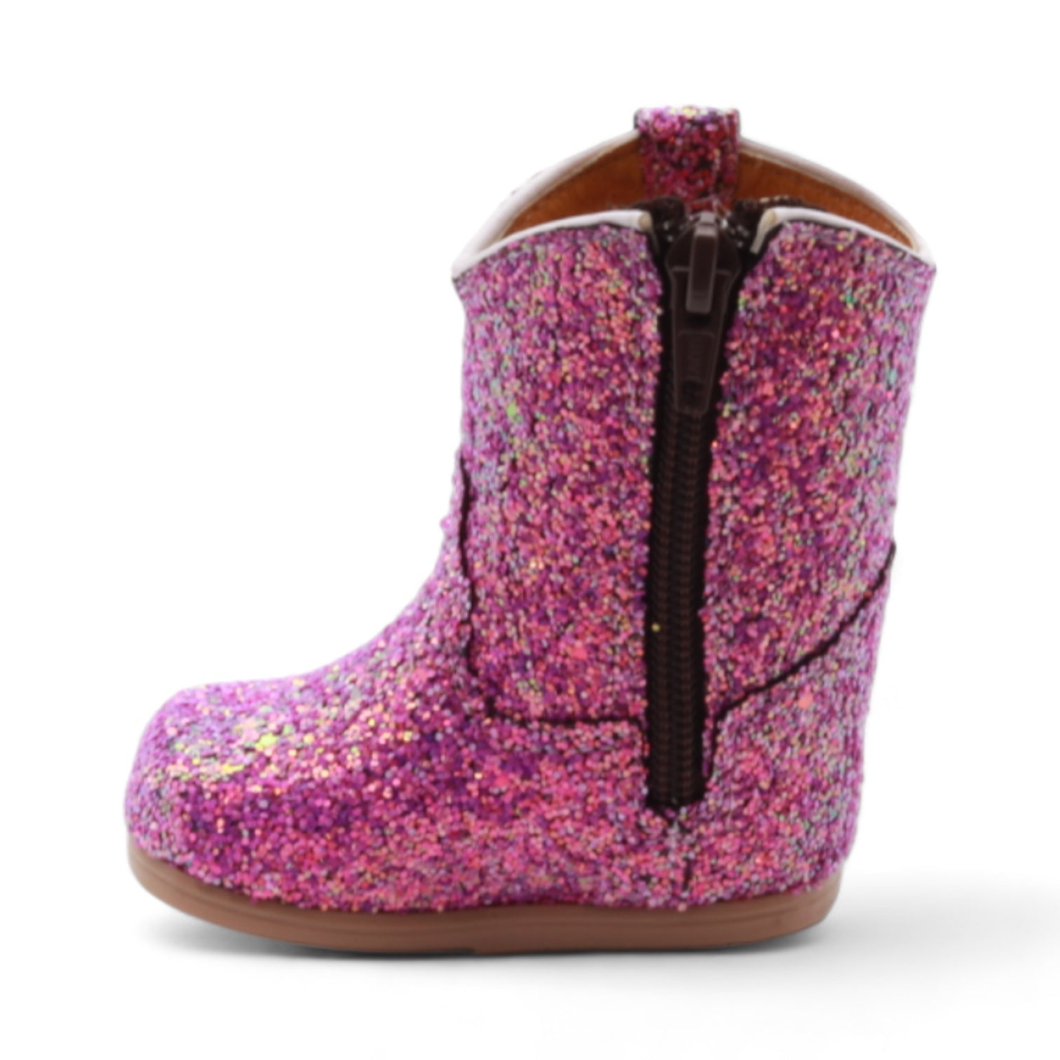 Annie Baby's Fuchsia Glitter Leather Boots