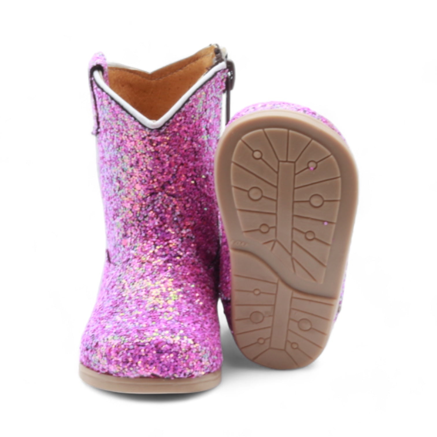 Annie Baby's Fuchsia Glitter Leather Boots