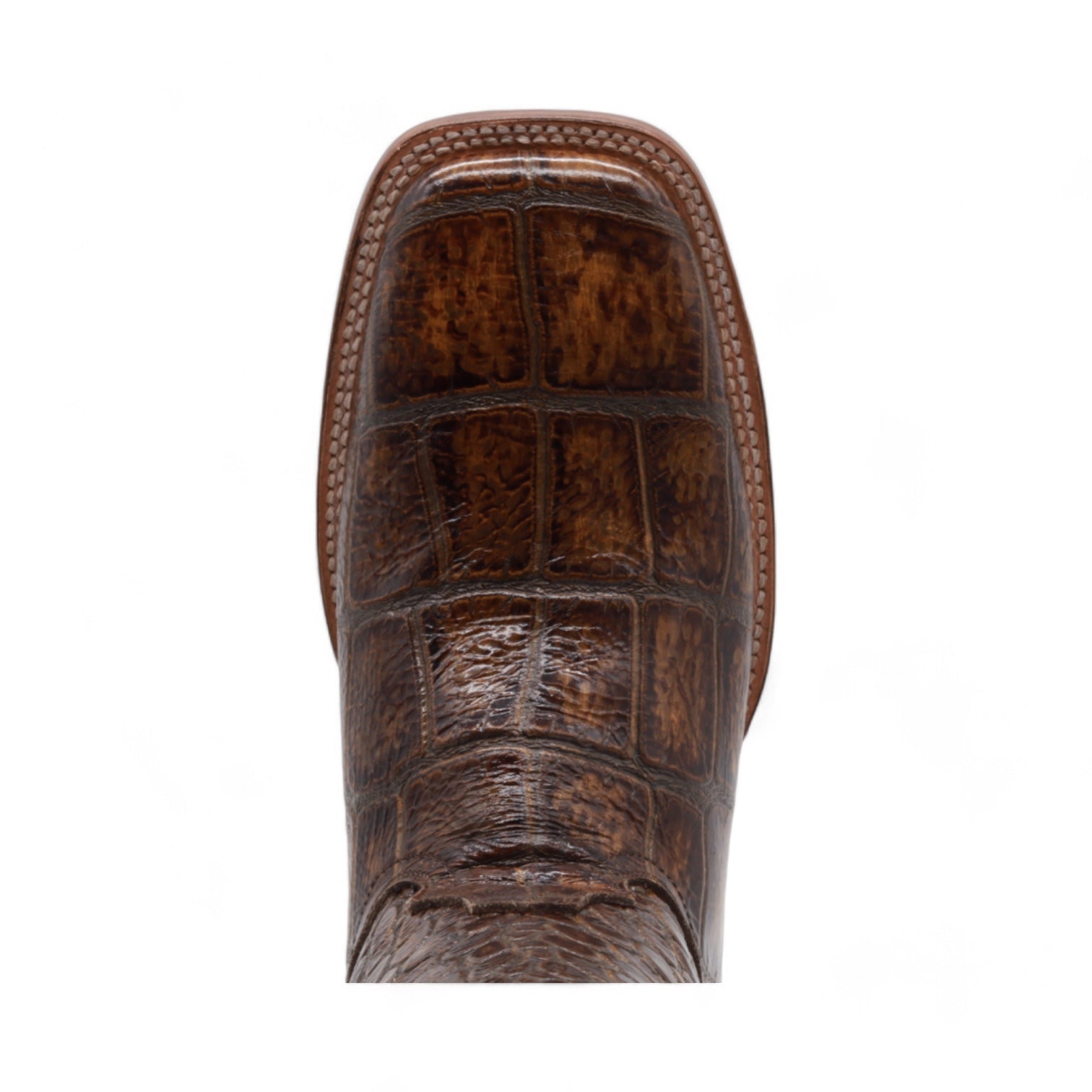 Montana Men's Brown Alligator Print Leather Boots