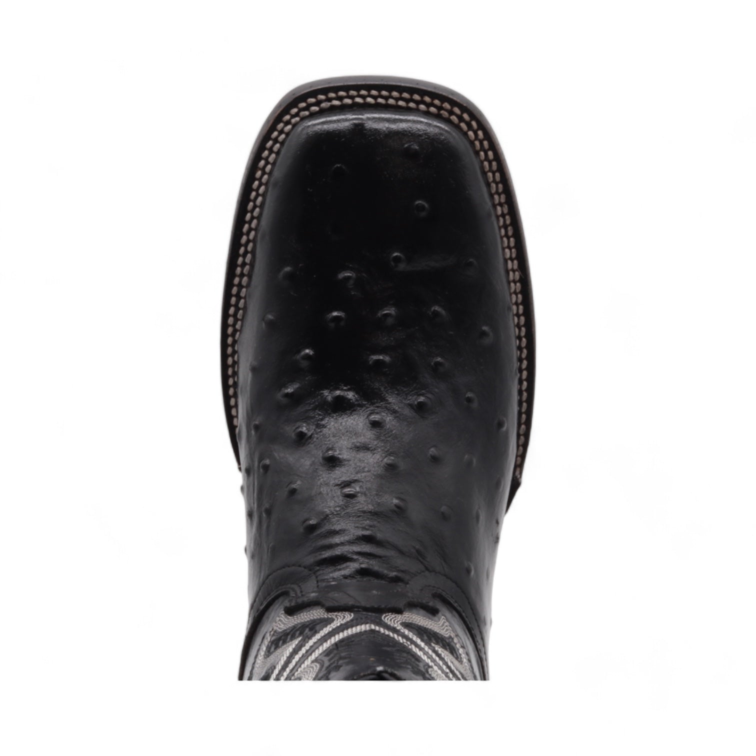 Vermont Men's Black Ostrich Print Leather Boots