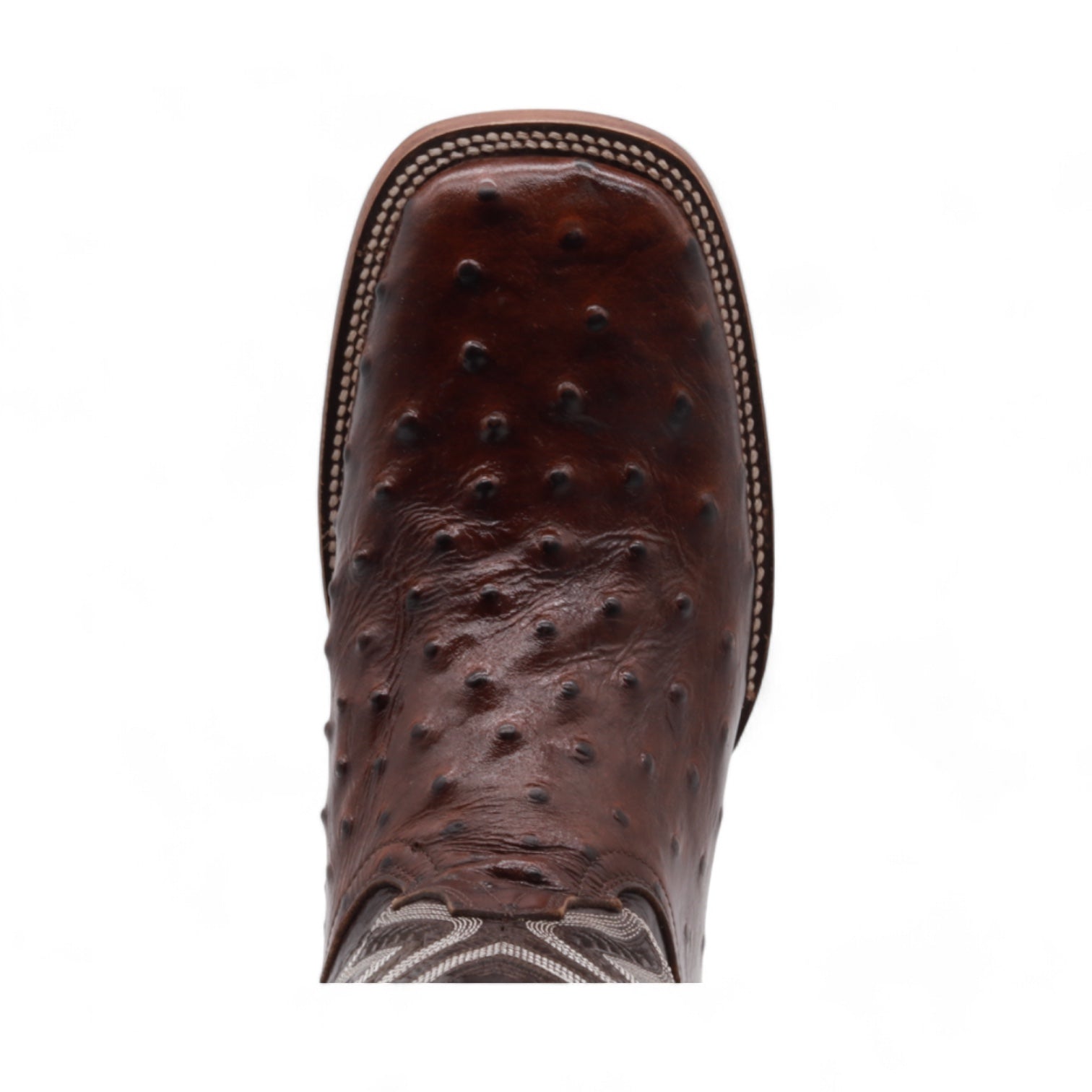 Vermont Men's Brown Ostrich Print Leather Boots