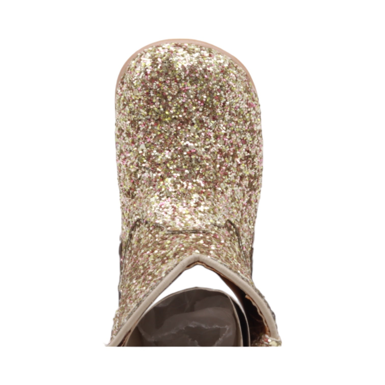 Annie Baby's Gold Glitter Leather Boots