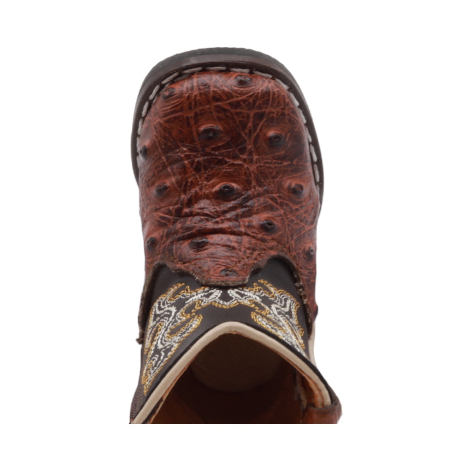 Cedric Baby's Shedron Ostrich Print Leather Boots