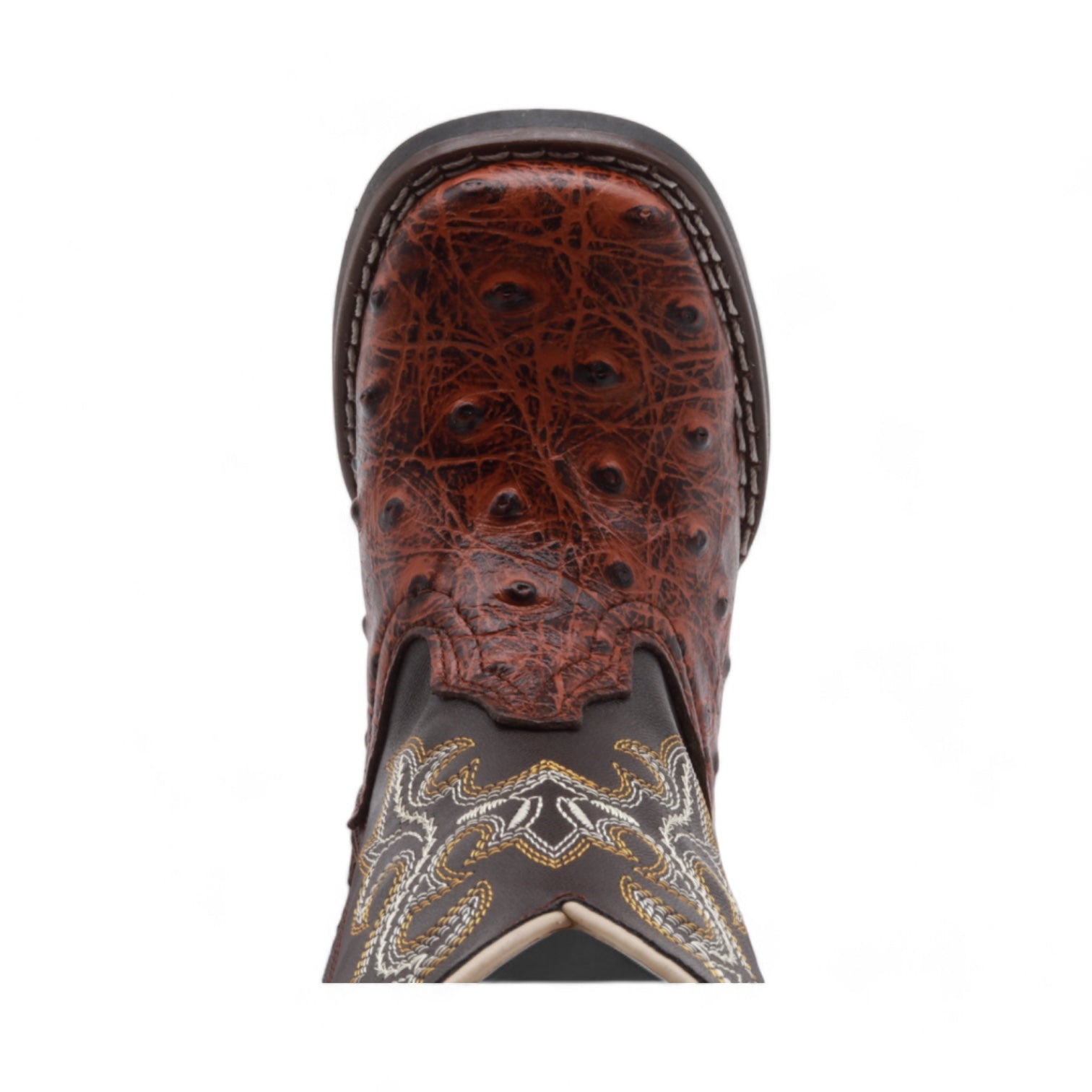 Cedric Kids Shedron Ostrich Print Leather Boots