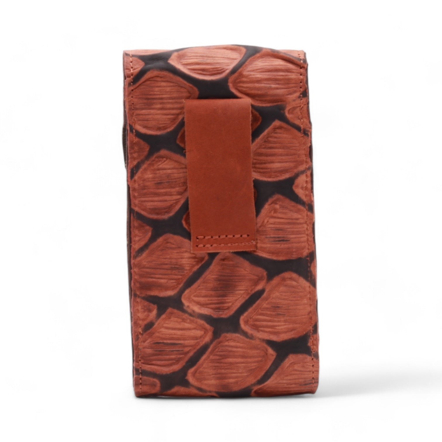 Kansas Shedron Pirarucu Print Leather Phone Case