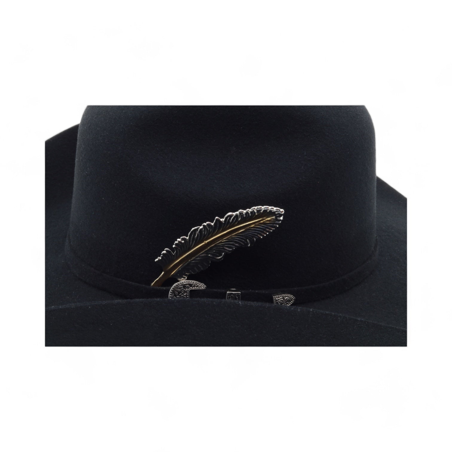 Metallic Feather Accessory Pin for Hats