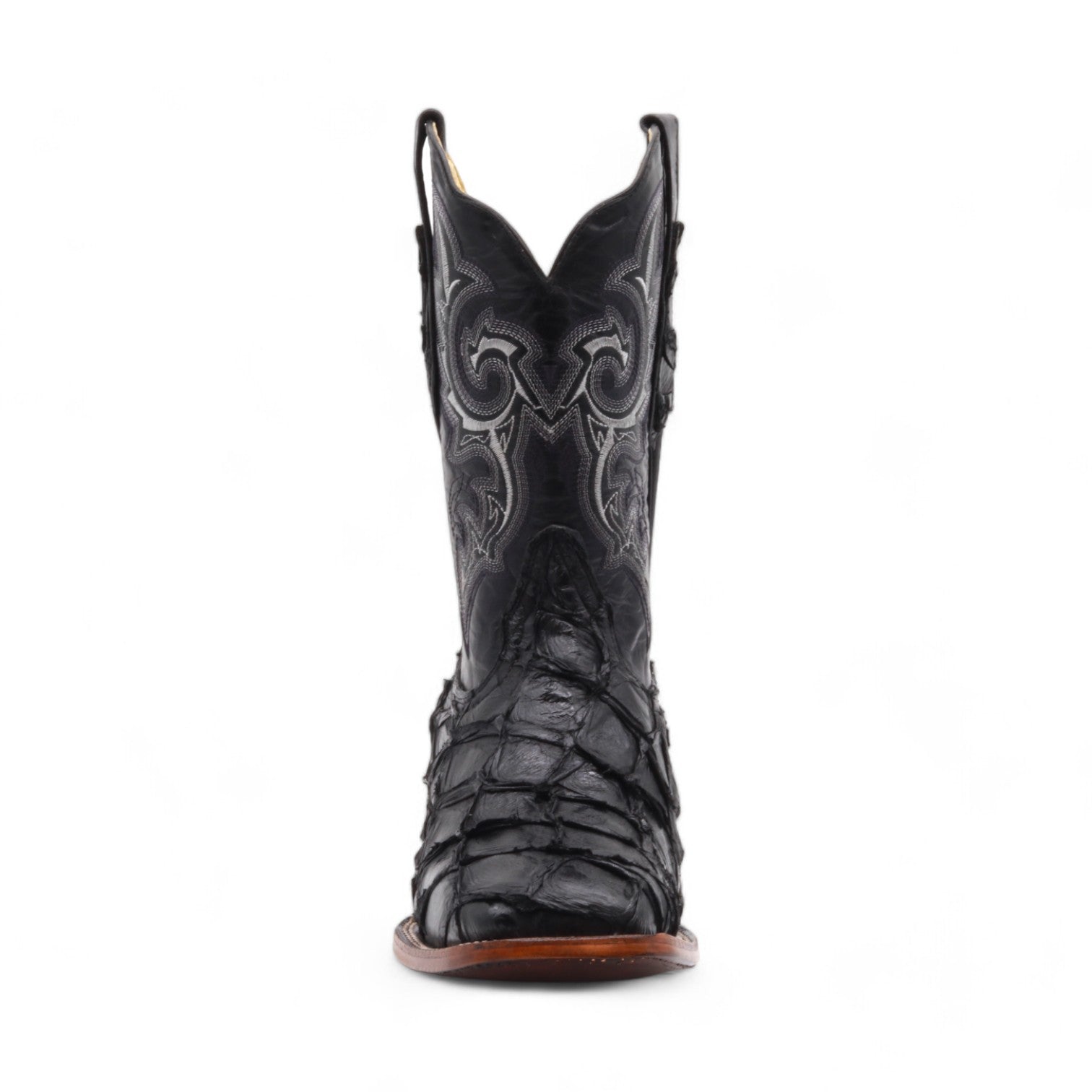 Orson Men's Black Pirarucu Exotic Leather Boots