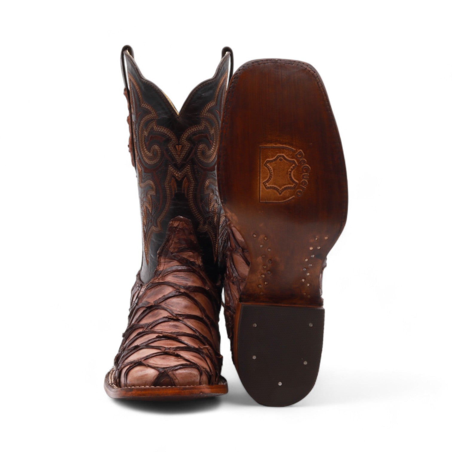 Orson Men's Brown Pirarucu Exotic Leather Boots